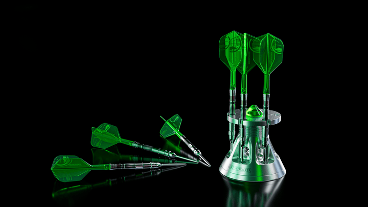 Target Luke Skywalker The Jedi Knight Light Saber Swiss Point Steeldarts Ständer gefüllt