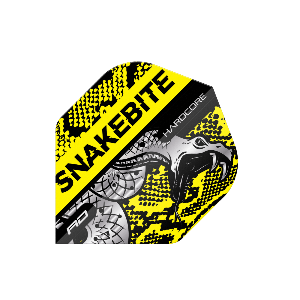 Red Dragon Hardcore Snakebite Coiled Snake Flights - Gelb