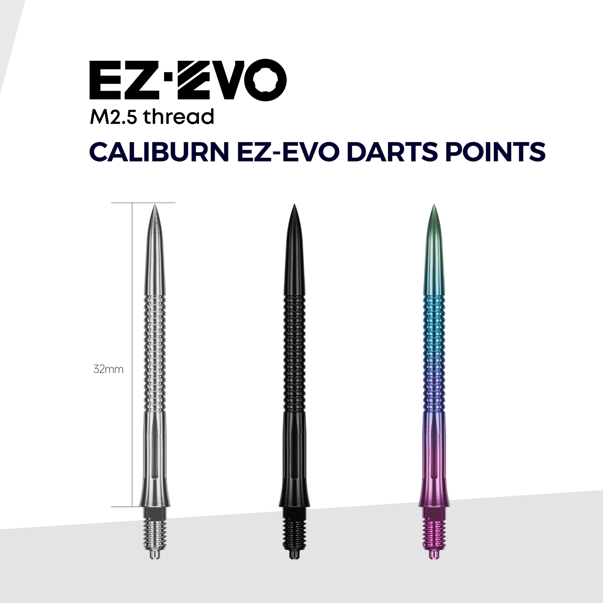 Caliburn EZ-EVO Small Grooved Spitzen - Black Maße