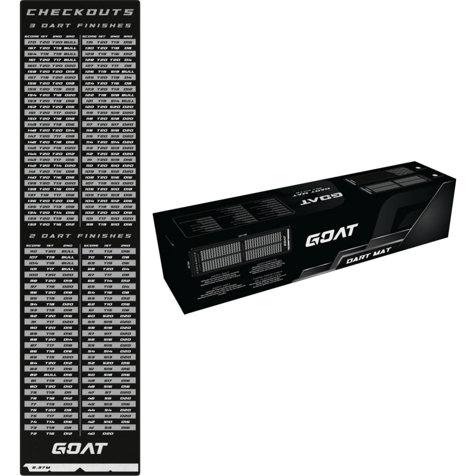 GOAT Checkout Dartmatte 60 mit Verpackung