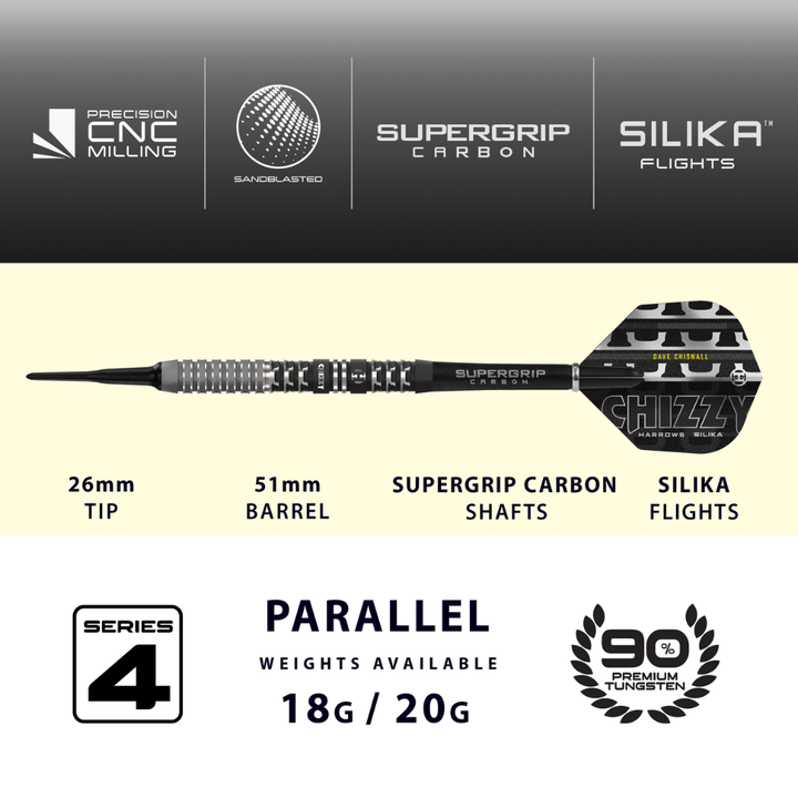 Harrows Chizzy Series 4 Softdarts Abmessungen