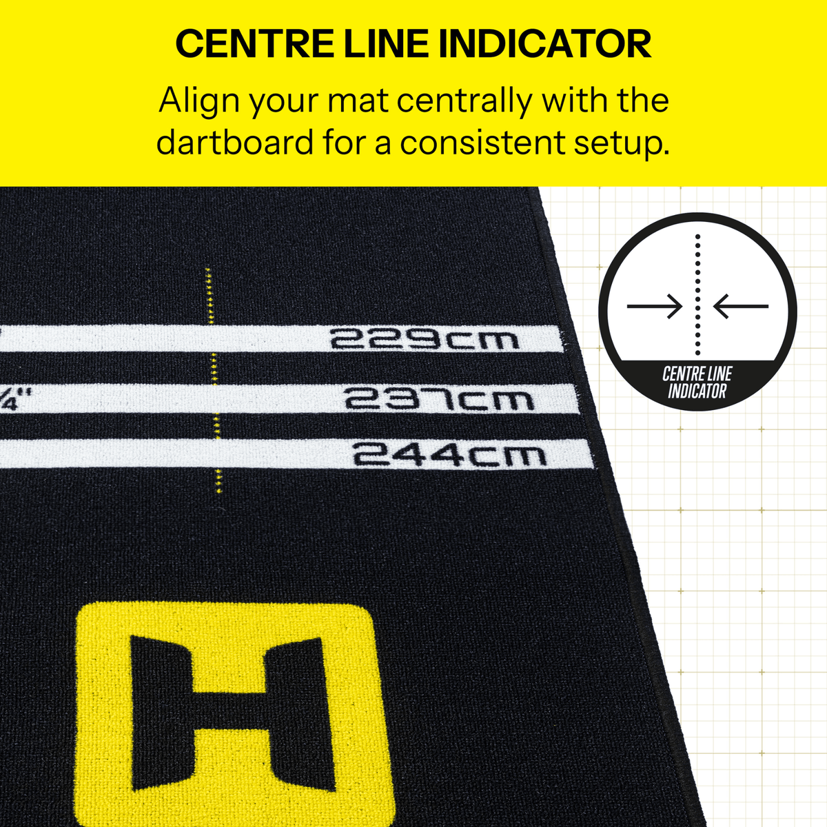 Harrows Fortis Dartmatte Yellow Details