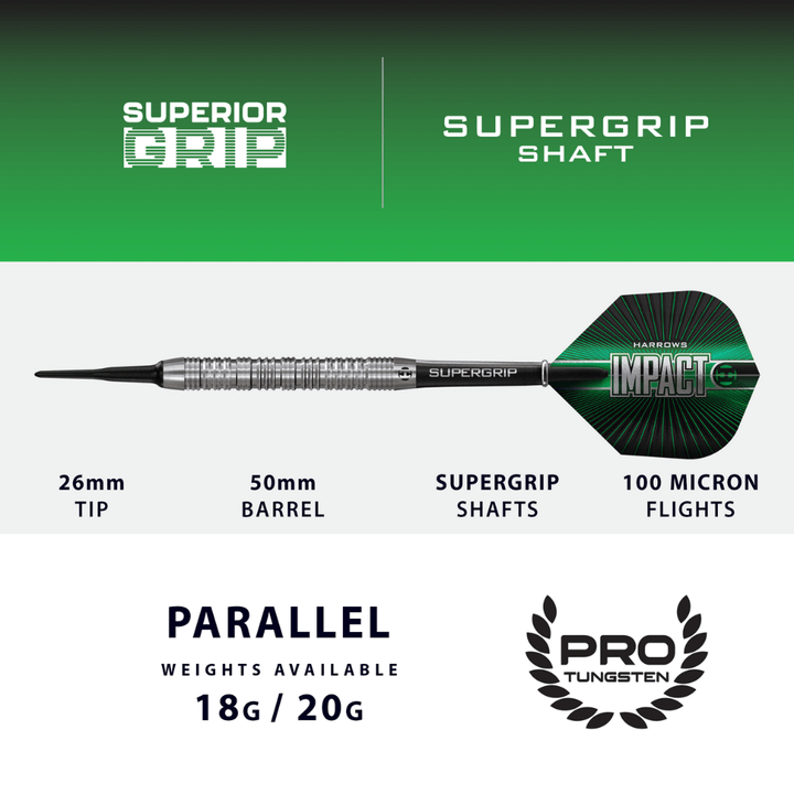 Harrows Impact Softdarts Abmessungen