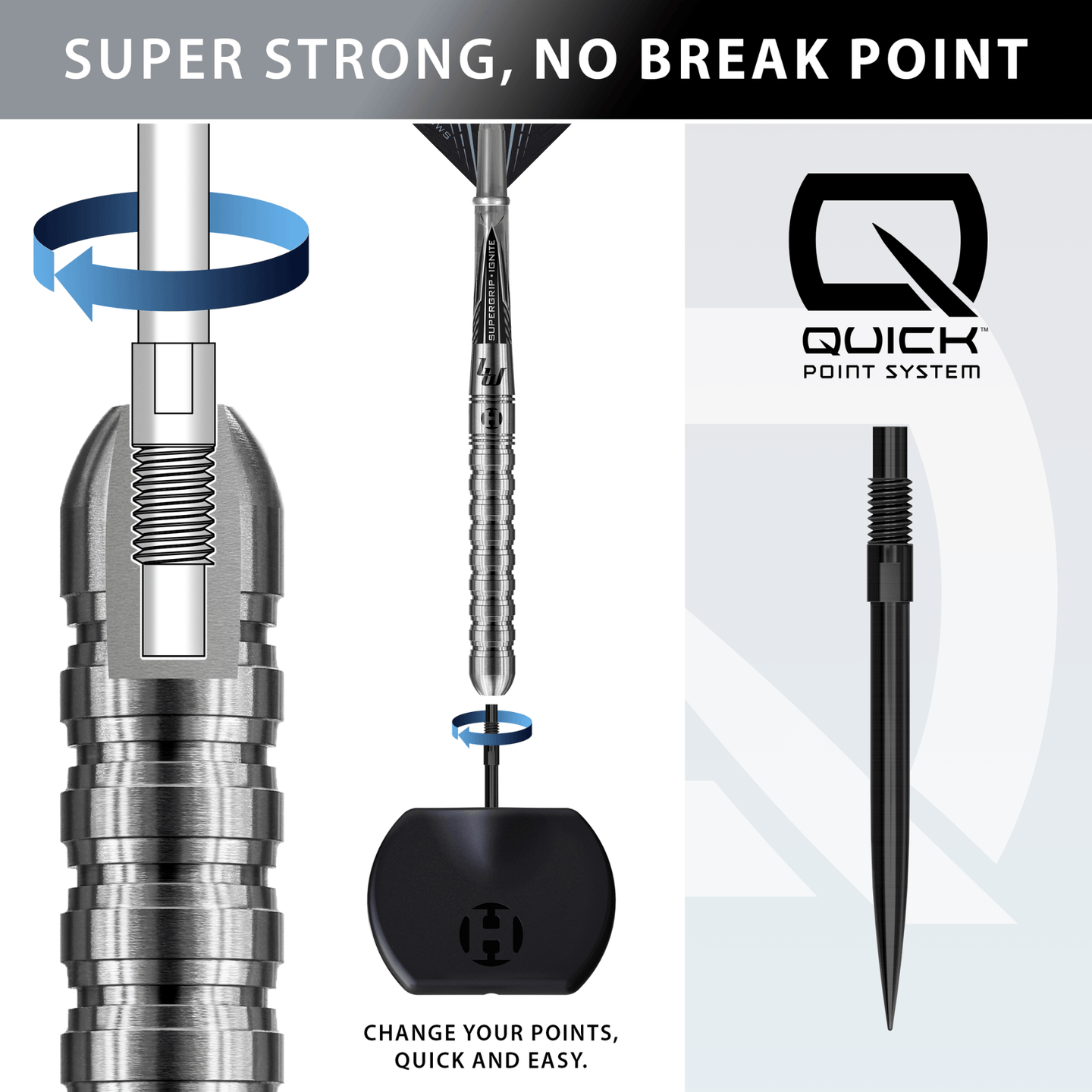Harrows Luke Woodhouse Quick Point Steeldarts Details Quick Point