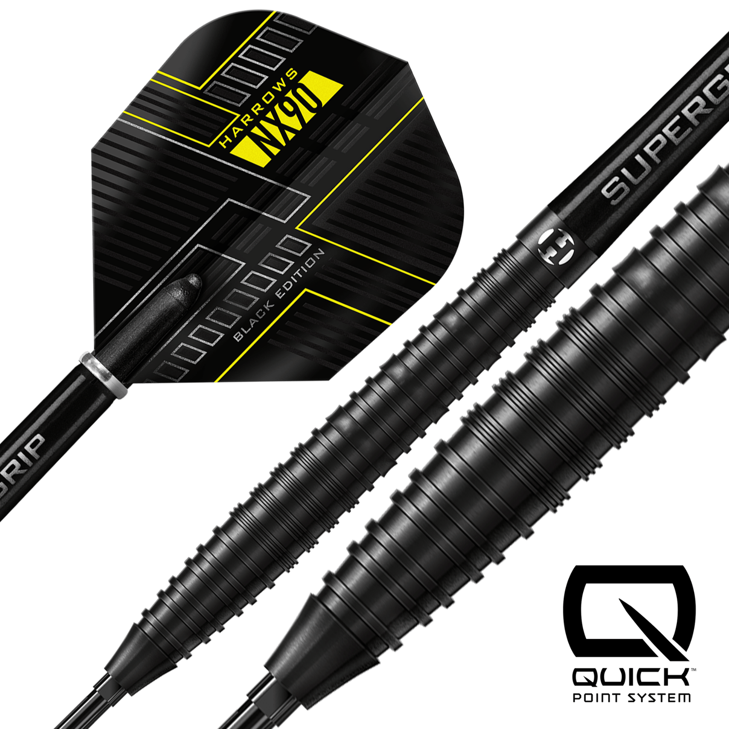 Harrows NX90 Black Edition Quick Point Steeldarts Details Barrel