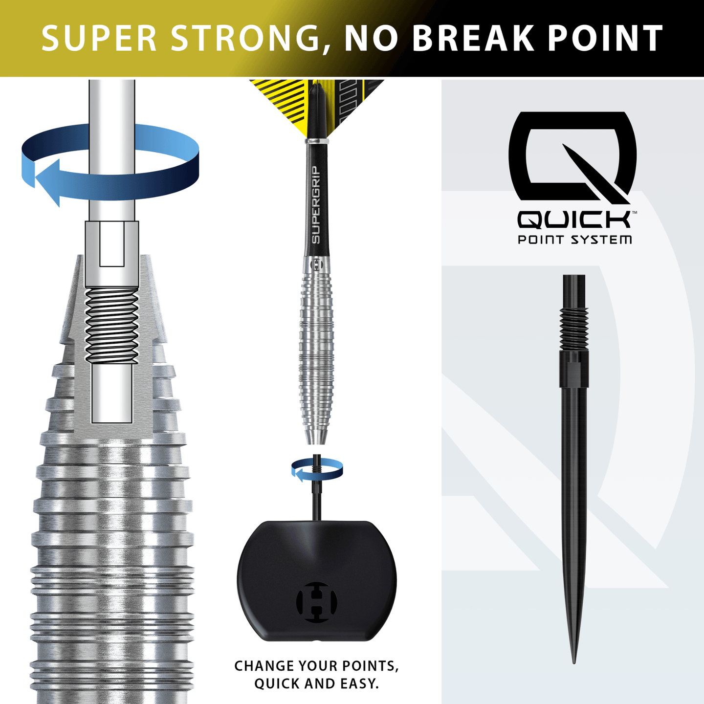 Harrows NX90 Bomb Quick Point Steeldarts Details QP
