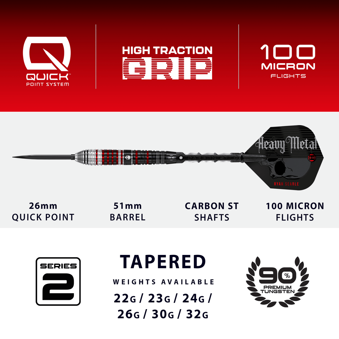 Harrows Ryan Searle Series 2 Quick Point Steeldarts Maße