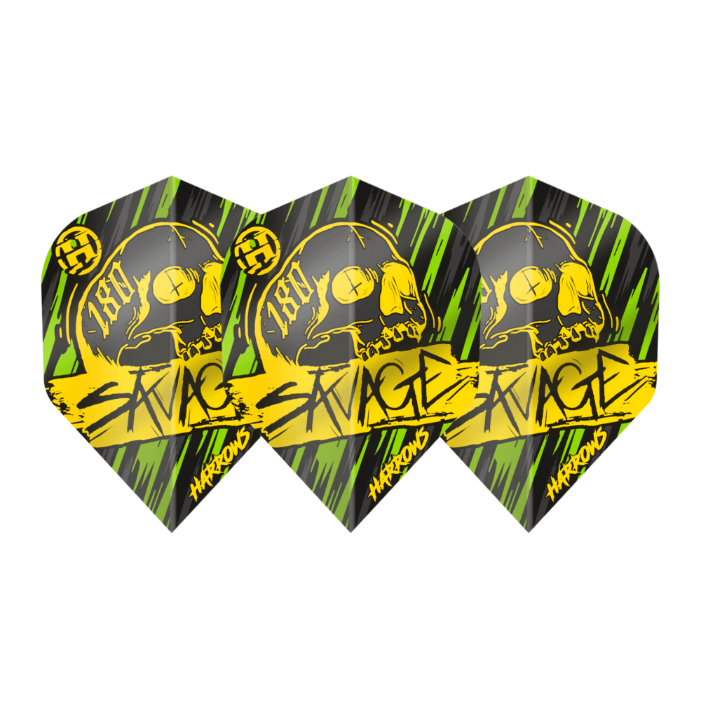 Harrows Savage Yellow Green Flights Set