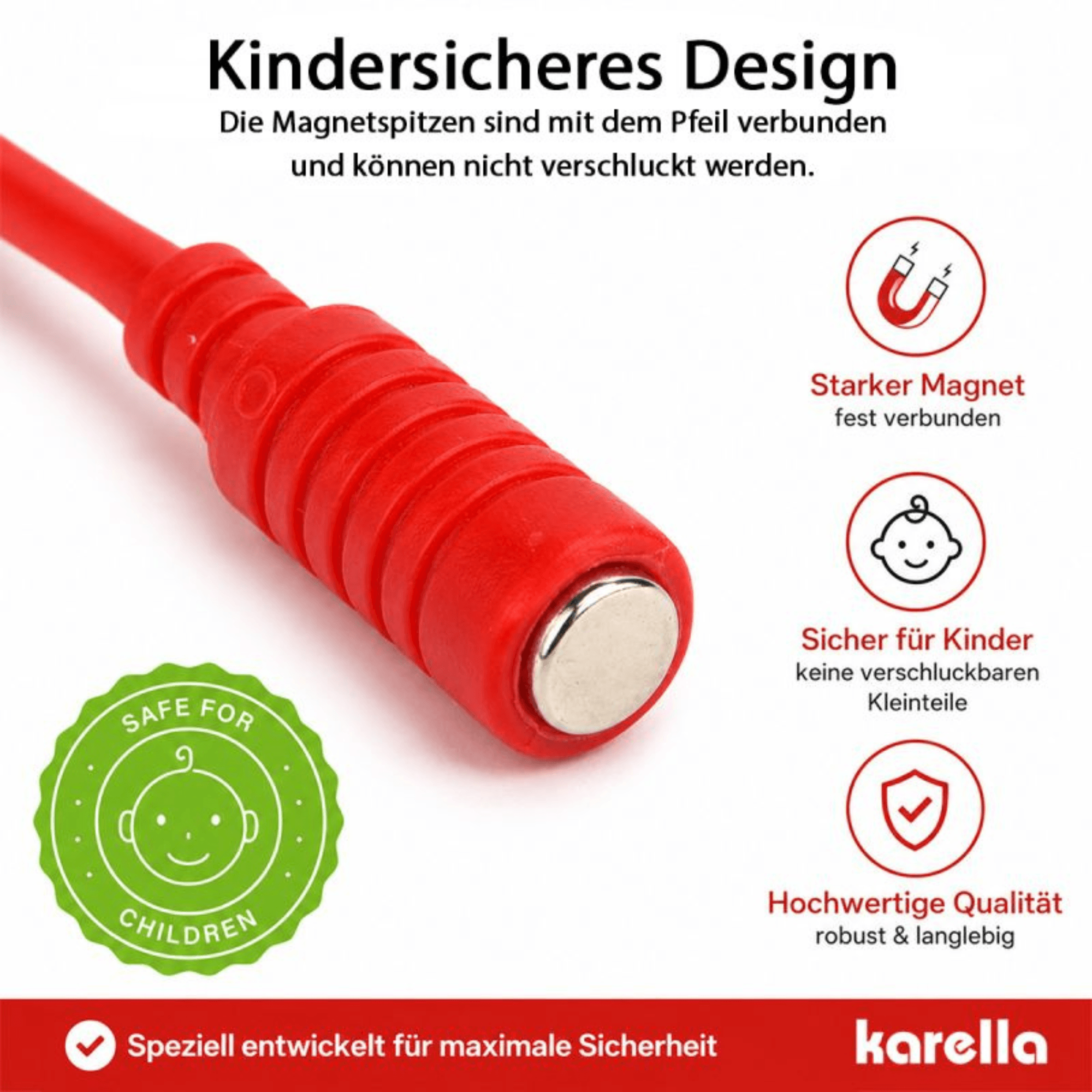 Karella Magnet Dartpfeile - rot Detail Dart
