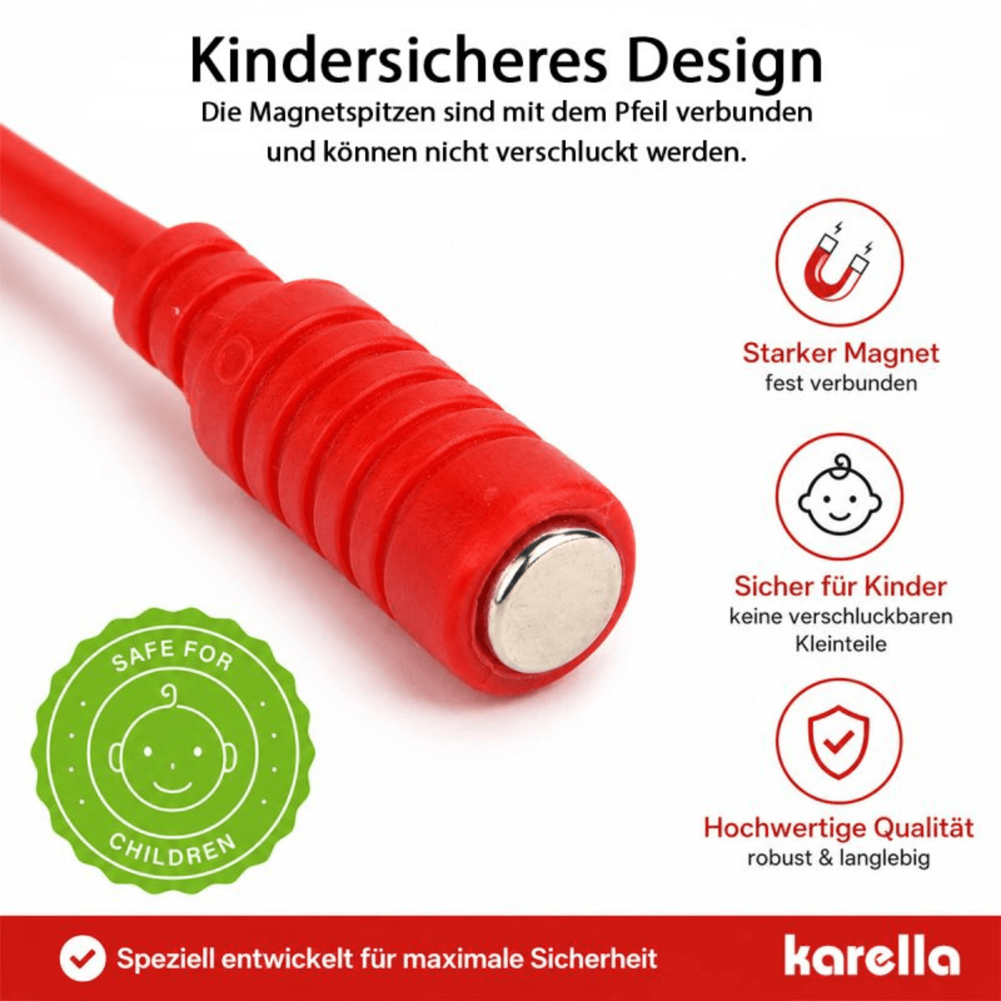 Karella Magnet Dartpfeile - rot Detail Dart