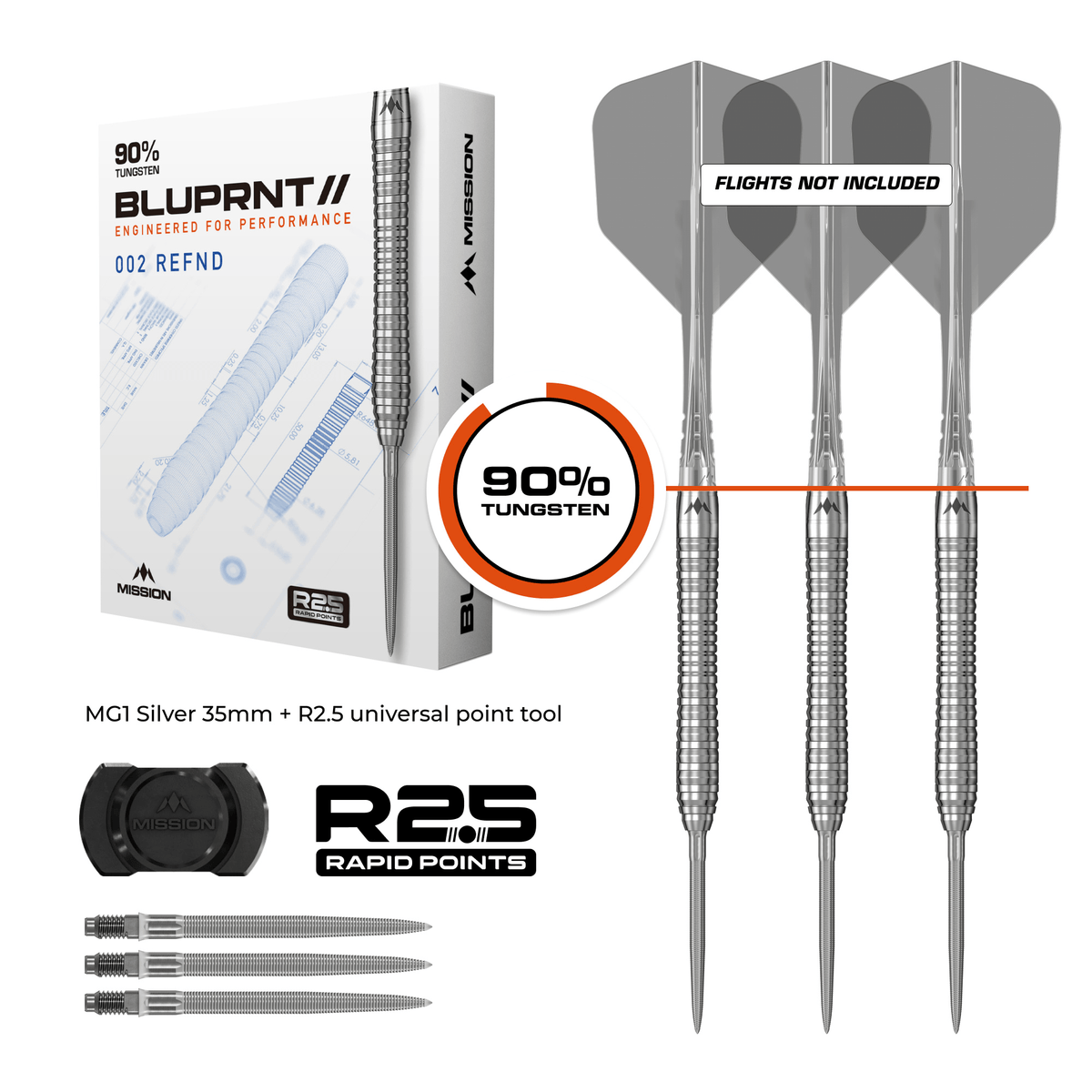 Mission BLUPRNT REFND Rapid Point Steeltips Packungsinhalt