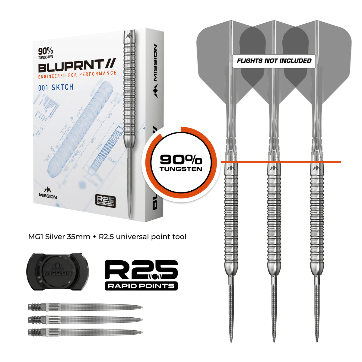 Mission BLUPRNT SKTCH Rapid Point Steeltips Packungsinhalt