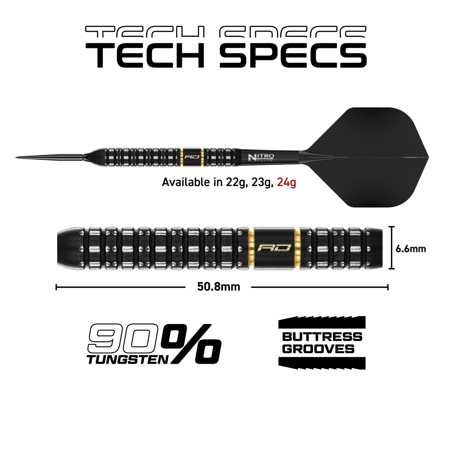 Red Dragon Ascend Parallel Switch Point Steeldarts Maße 24g