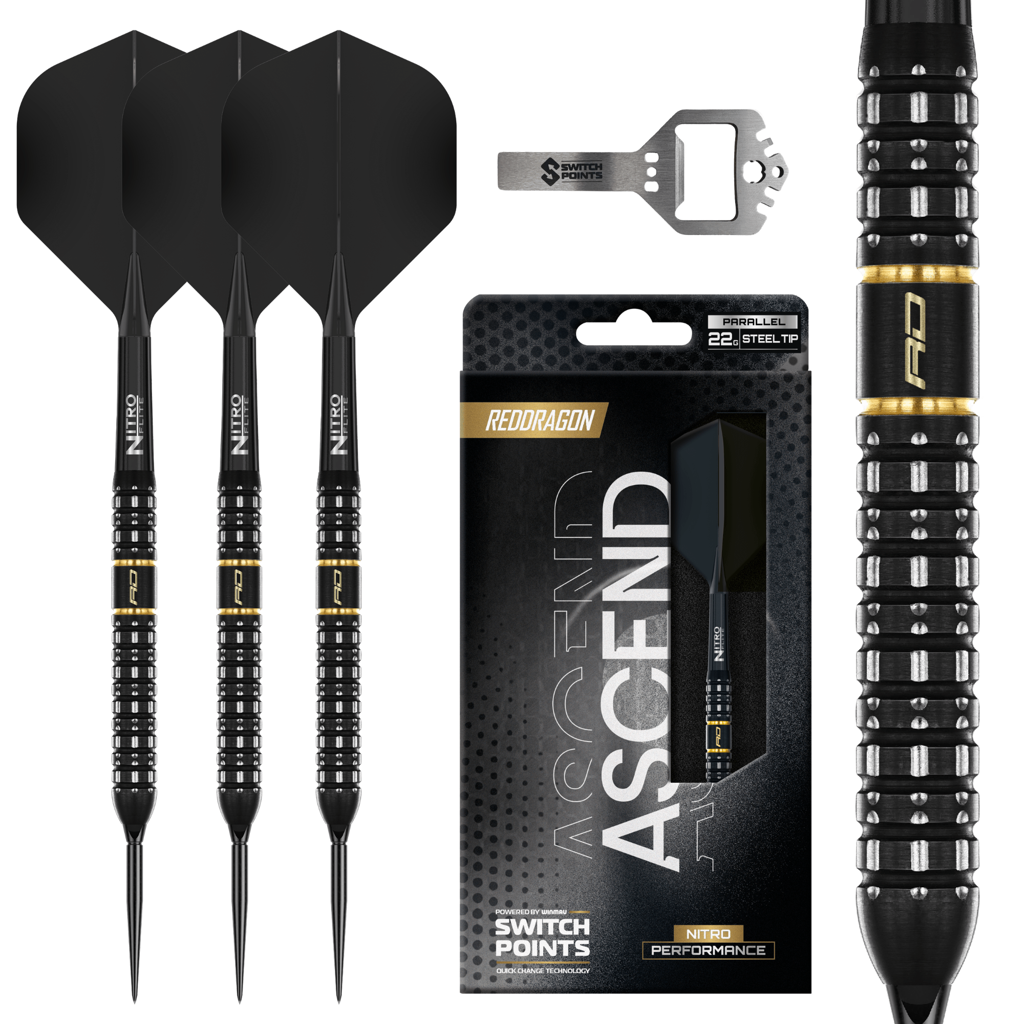 Red Dragon Ascend Parallel Switch Point Steeldarts Verpackung