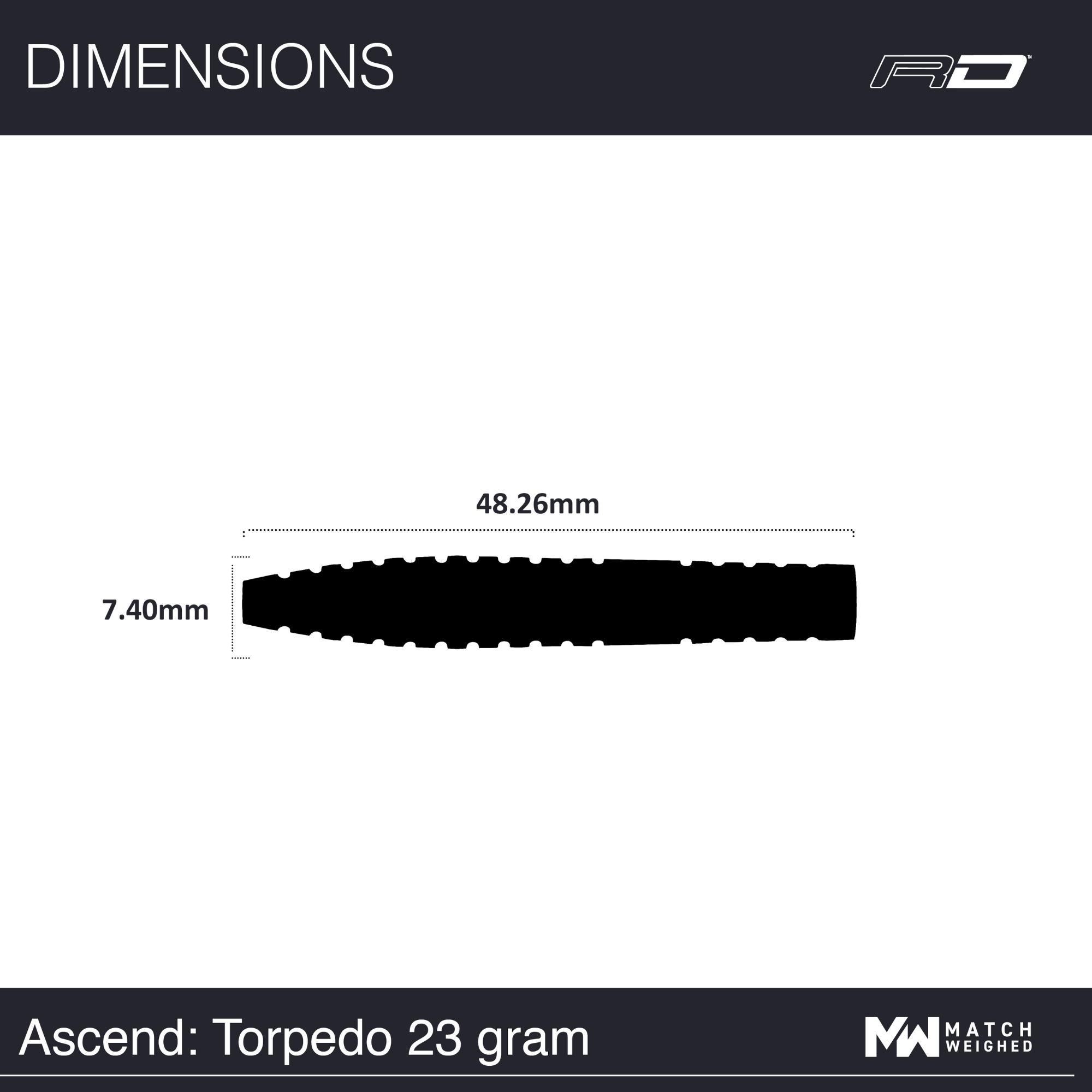 Red Dragon Ascend Torpedo Steeldarts Maße 23g
