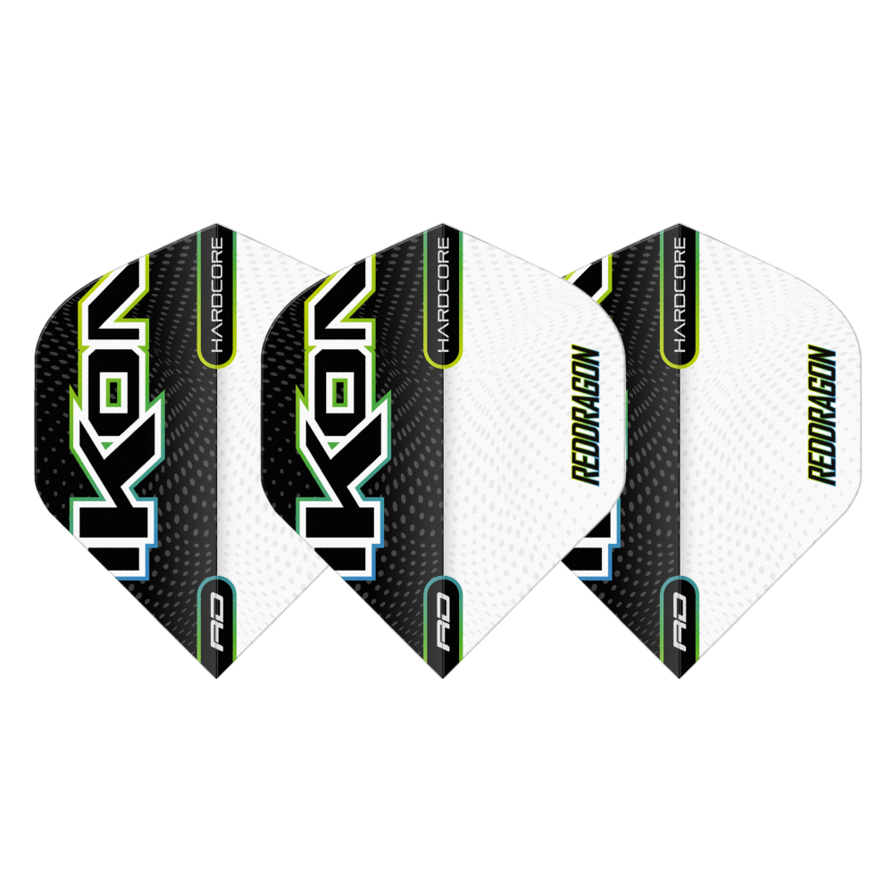 Red Dragon Hardcore Radical Black & White Ikon Flights Set