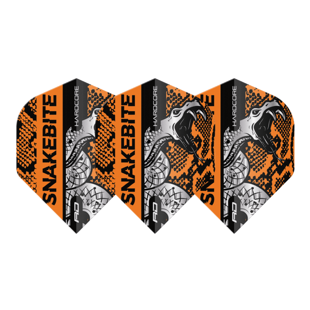 Red Dragon Hardcore Snakebite Coiled Snake Flights - Orange Set