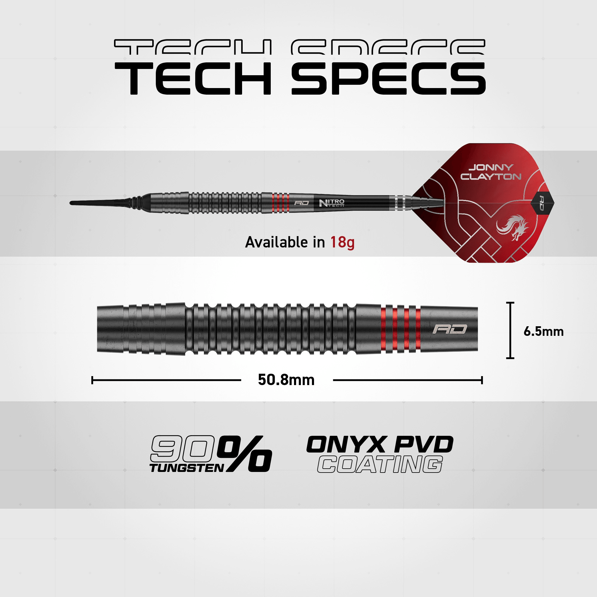 Red Dragon Jonny Clayton ADV Softdarts Maße