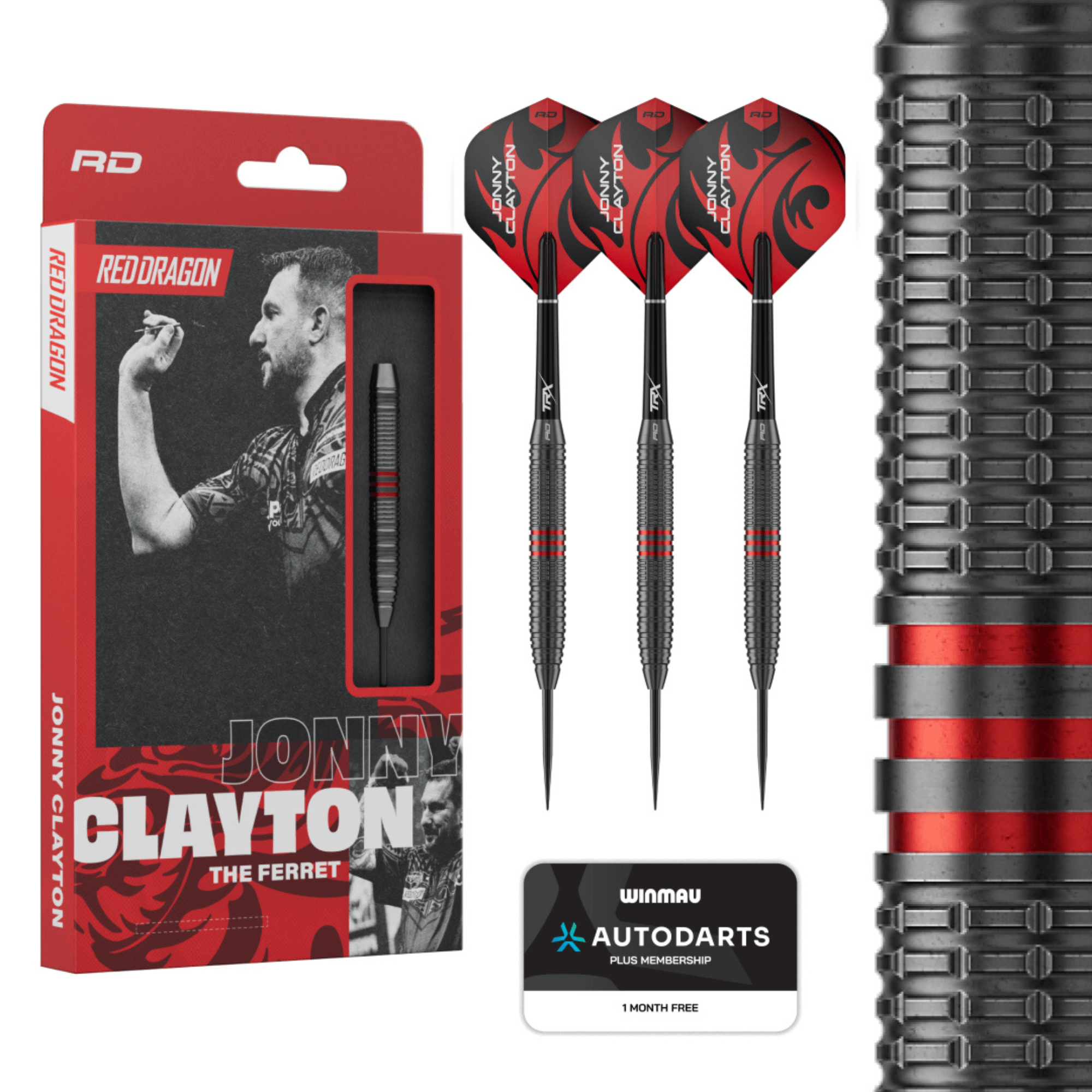 Red Dragon Jonny Clayton Core Brass Steeldarts Verpackung