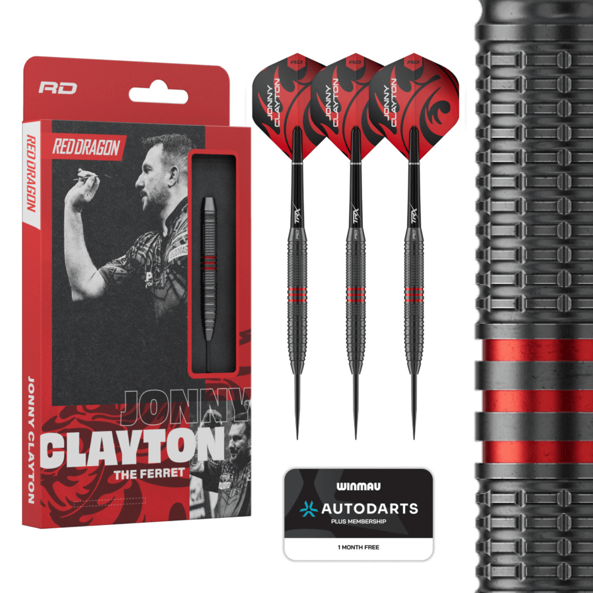 Red Dragon Jonny Clayton Core Brass Steeldarts Verpackung