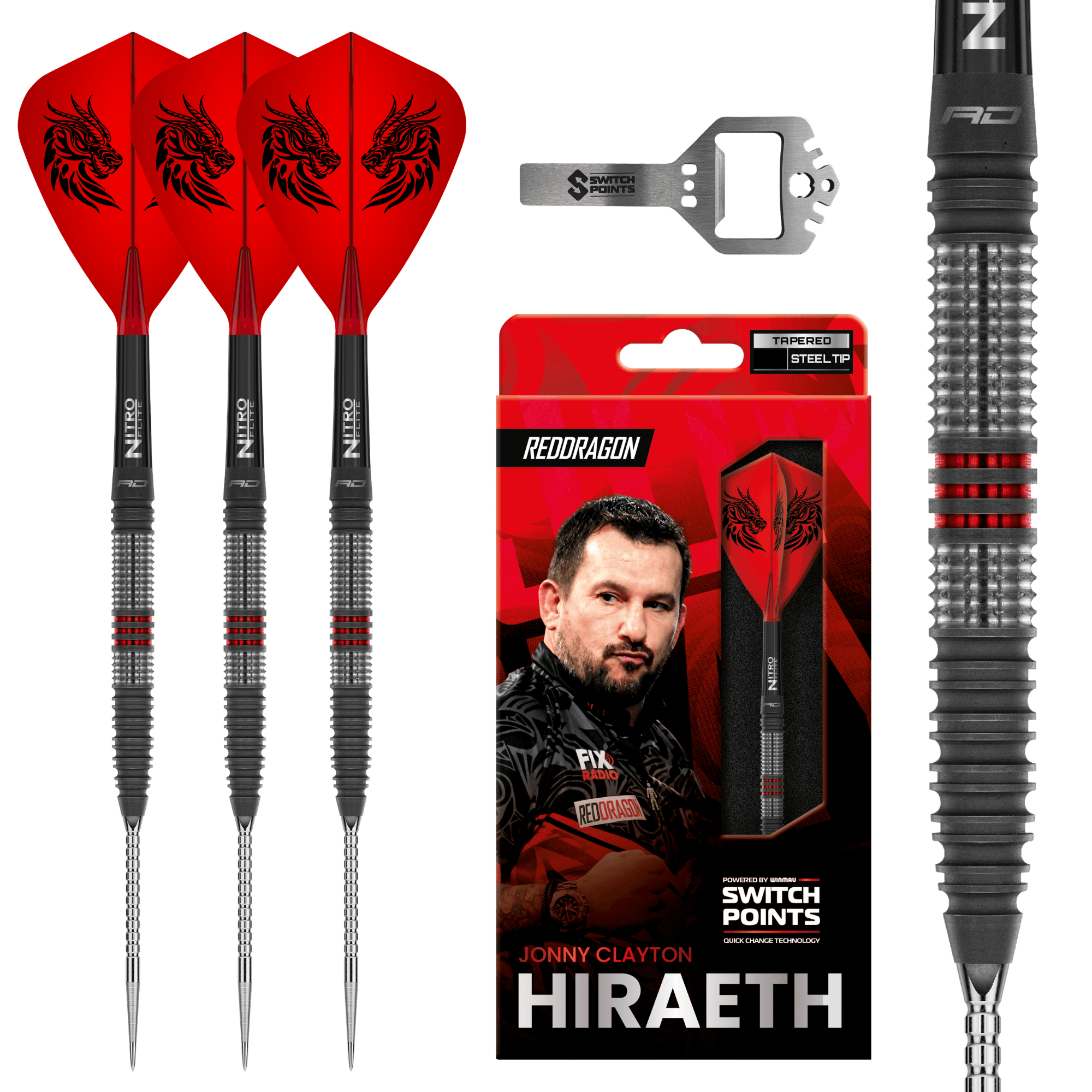 Red Dragon Jonny Clayton Hiraeth Switch Point Steeldarts Verpackung