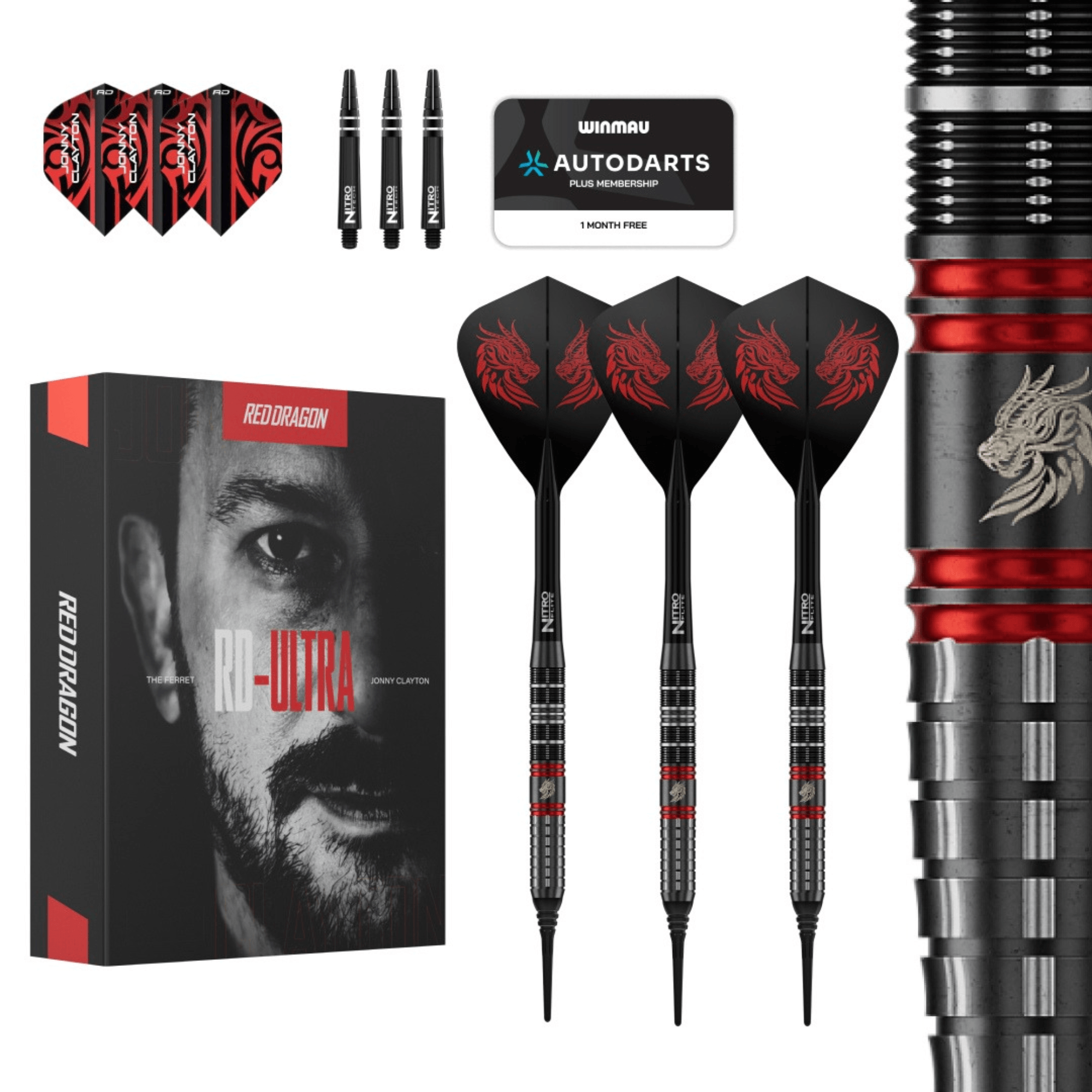 Red Dragon Jonny Clayton ULTRA Softdarts Verpackung