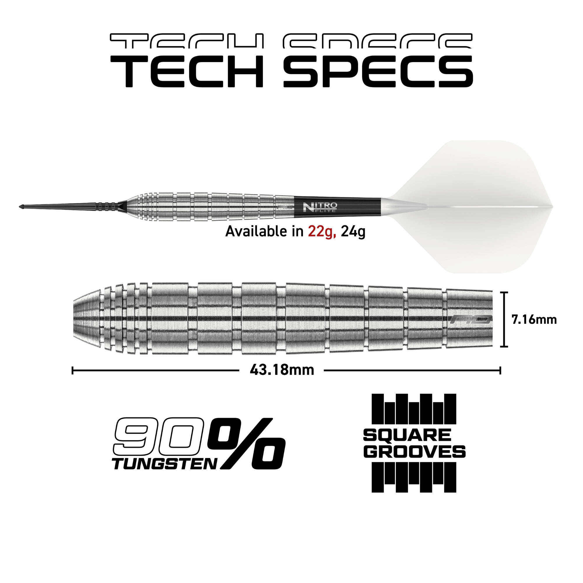 Red Dragon Luke Humphries TX1 Pioneer Switch Point Steeldarts Maße 22g