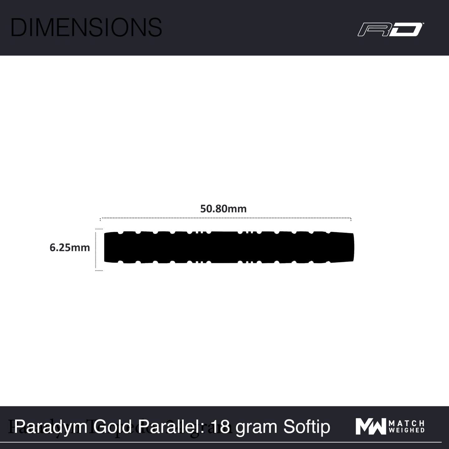 Red Dragon Paradym Gold Parallel Softdarts Maße
