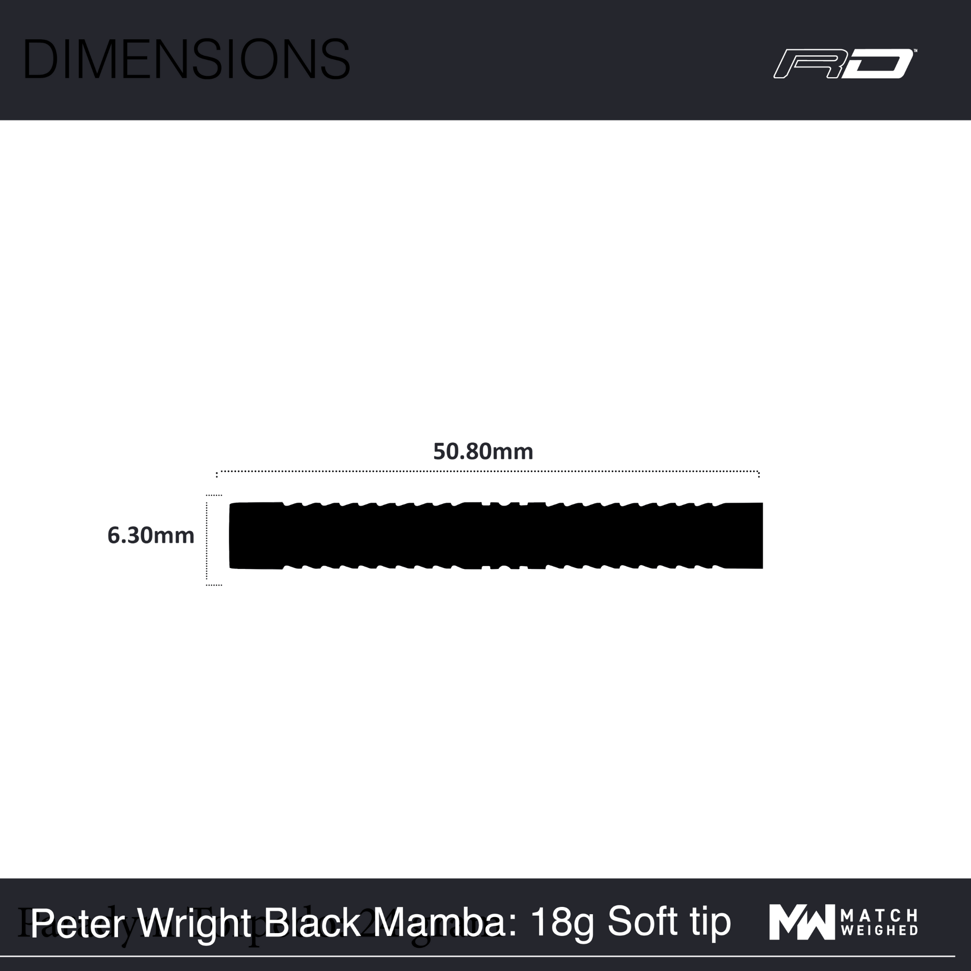 Red Dragon Peter Wright Black Mamba Softdarts Maße Barrel