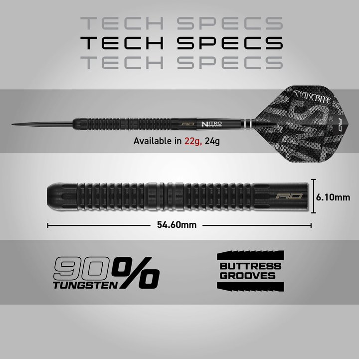 Red Dragon Peter Wright Black Mamba Steeldarts Maße 22g