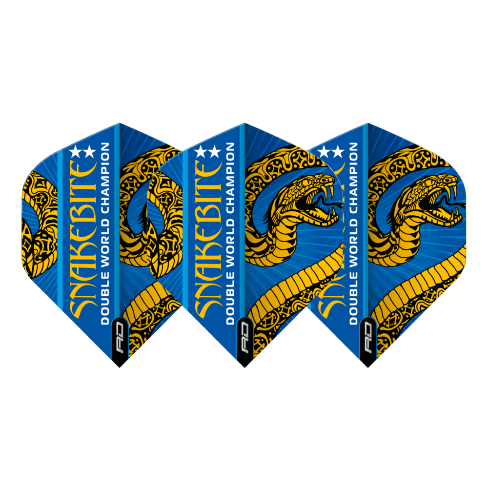 Red Dragon Peter Wright Double World Champion Blue Gold Flights Set