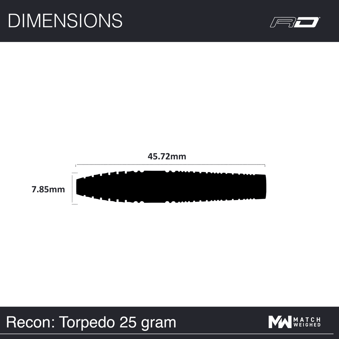 Red Dragon Recon Torpedo Steeldarts Maße 25g