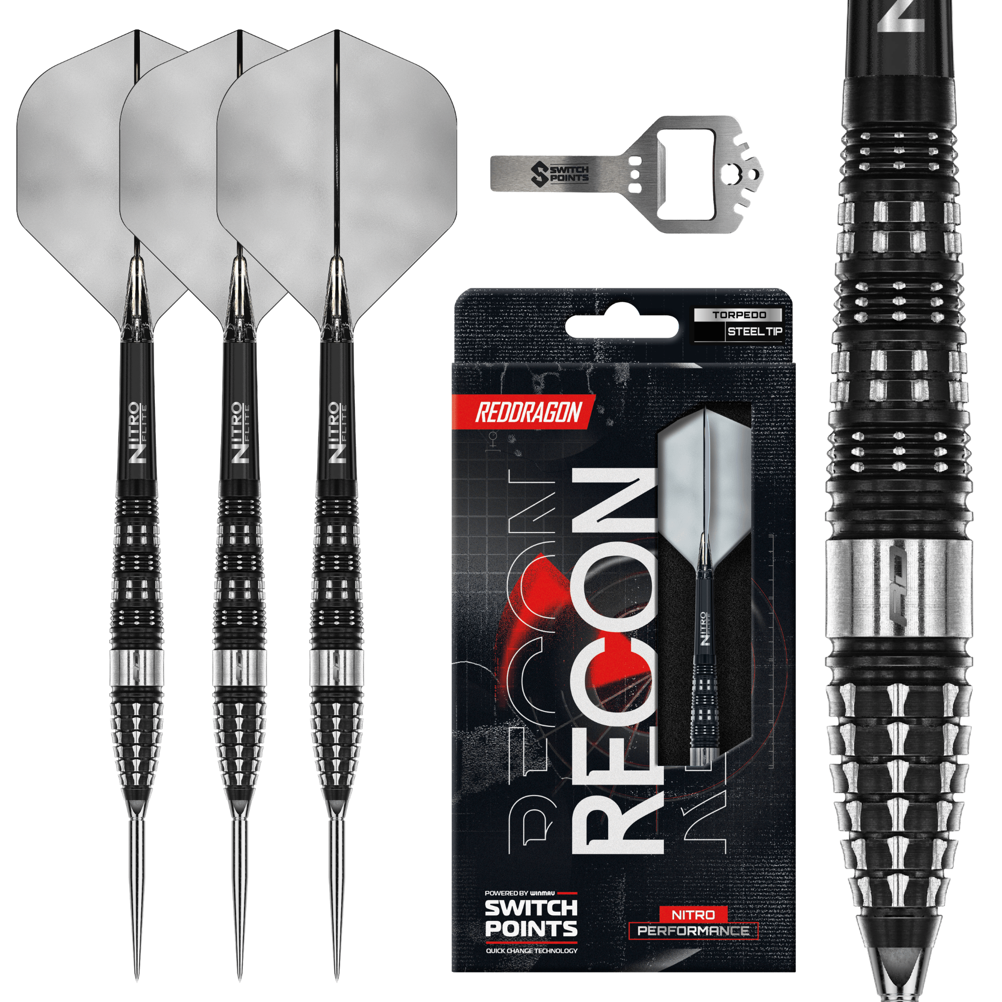 Red Dragon Recon Torpedo Switch Point Steeldarts Verpackung