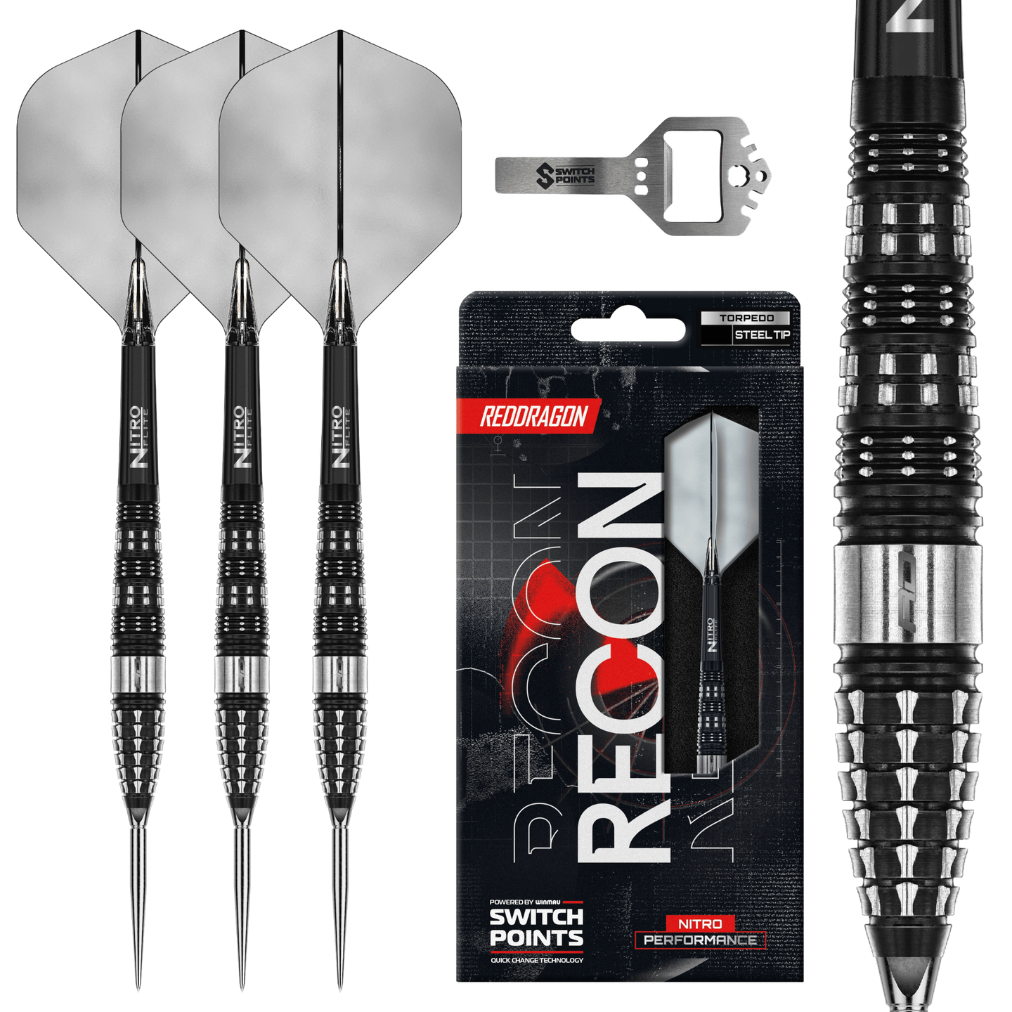 Red Dragon Recon Torpedo Switch Point Steeldarts Verpackung