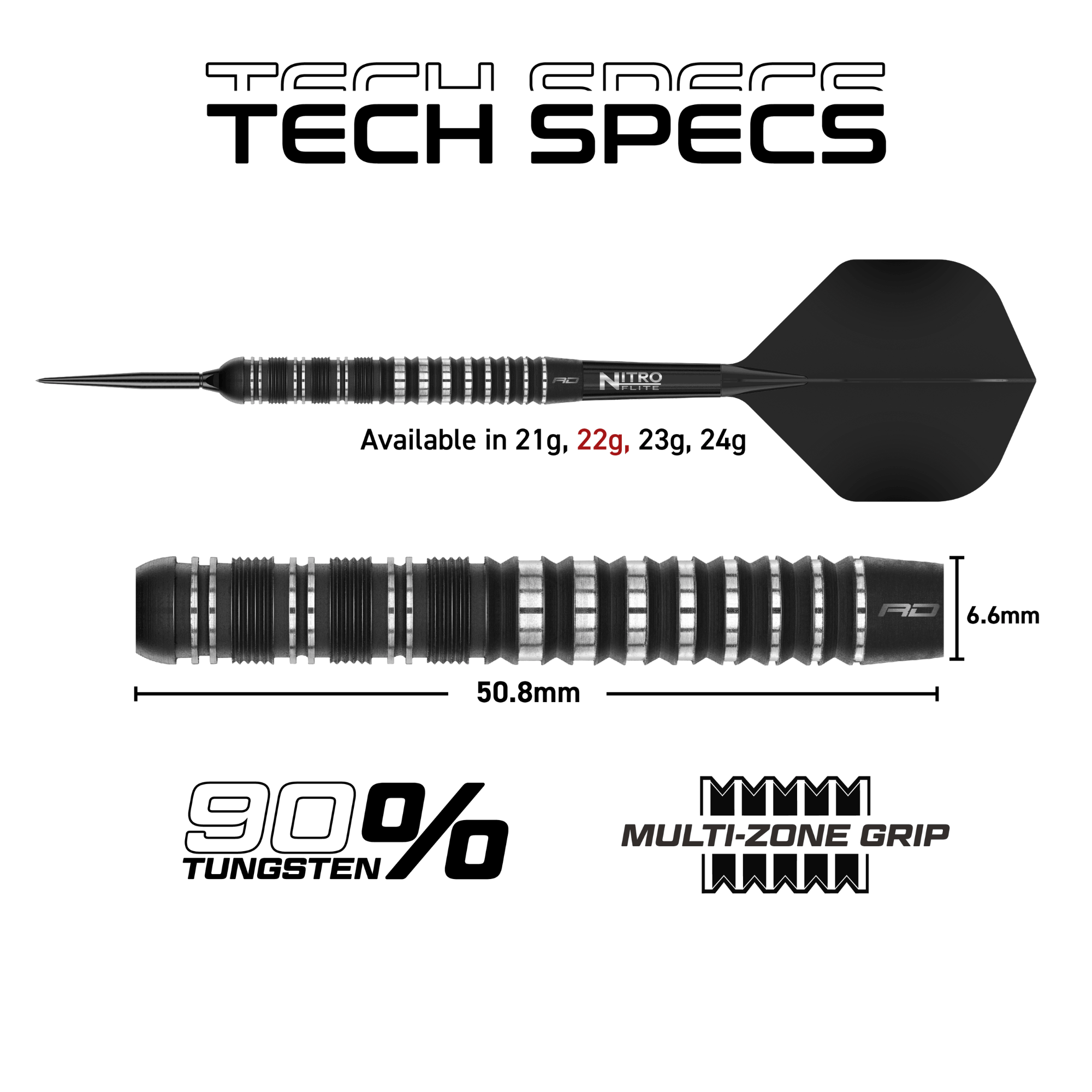 Red Dragon Sable Parallel Switch Point Steeldarts Maße 22g