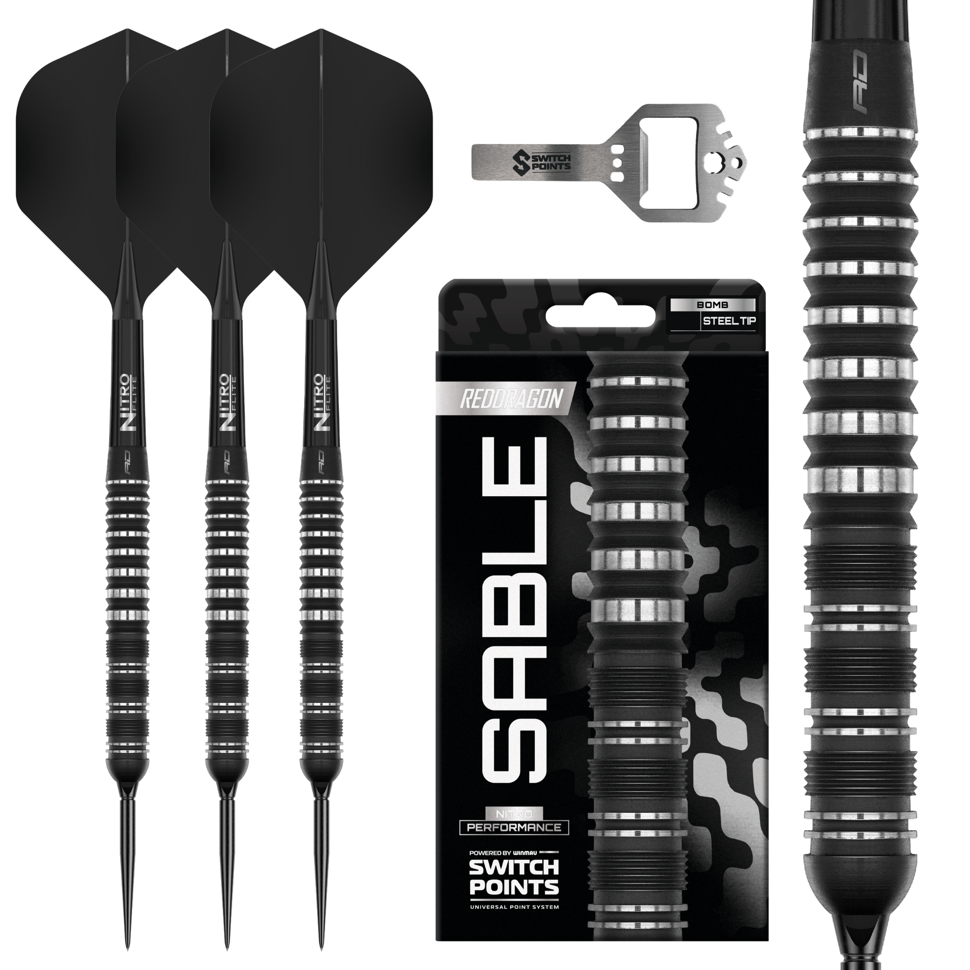 Red Dragon Sable Parallel Switch Point Steeldarts Verpackung
