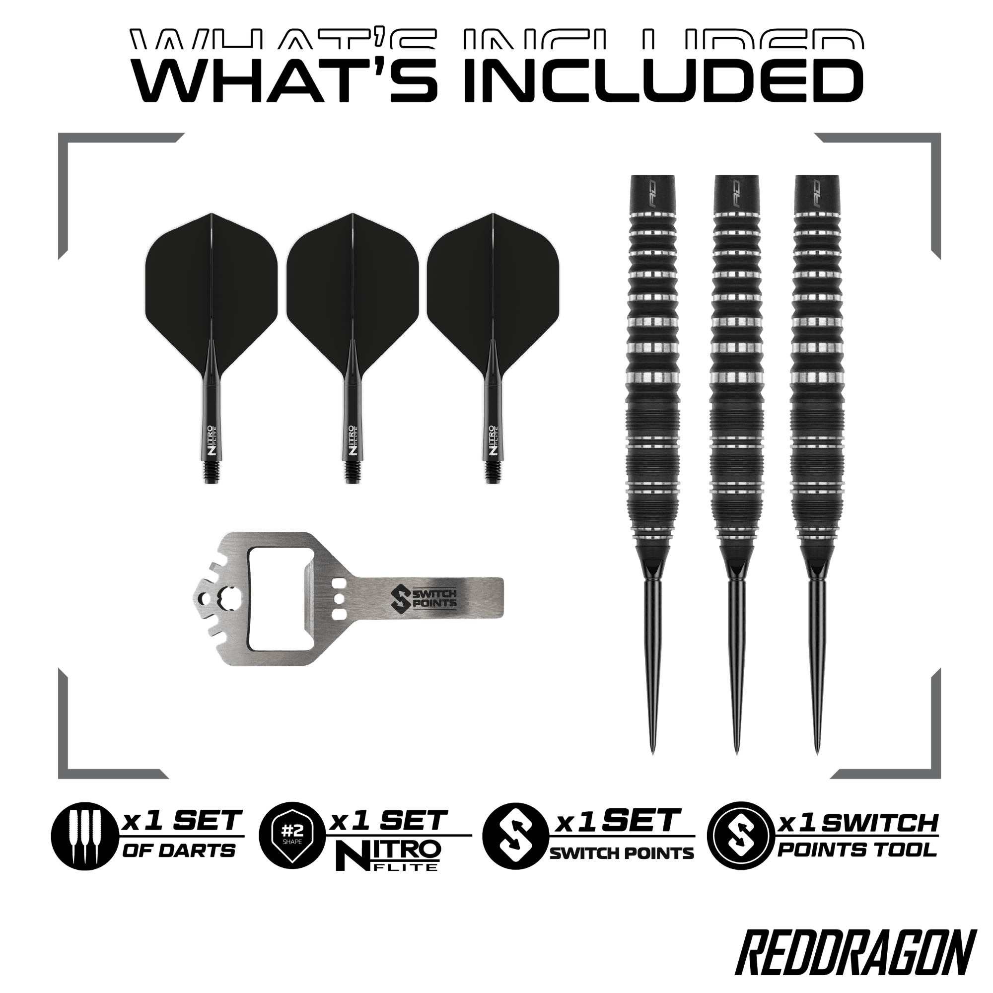 Red Dragon Sable Torpedo Switch Point Steeldarts Packungsinhalt