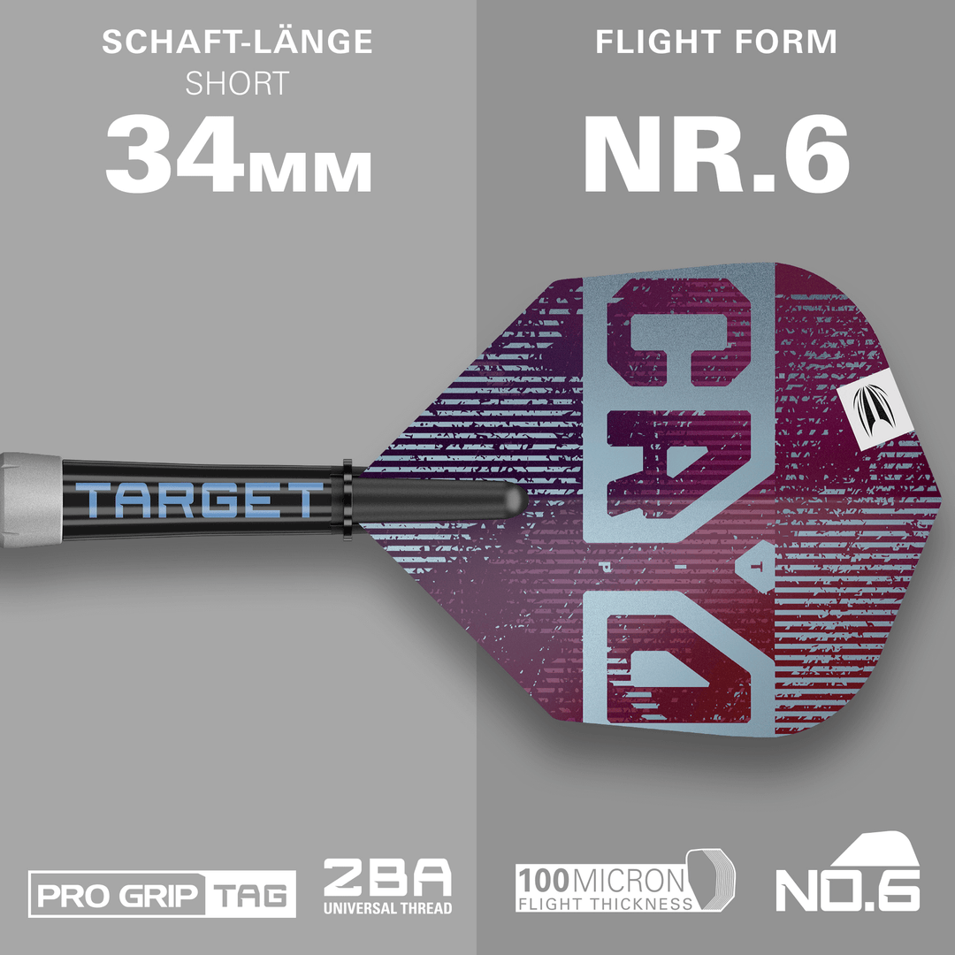Target Cryo 12 Softdarts Maße Shaft und Flight
