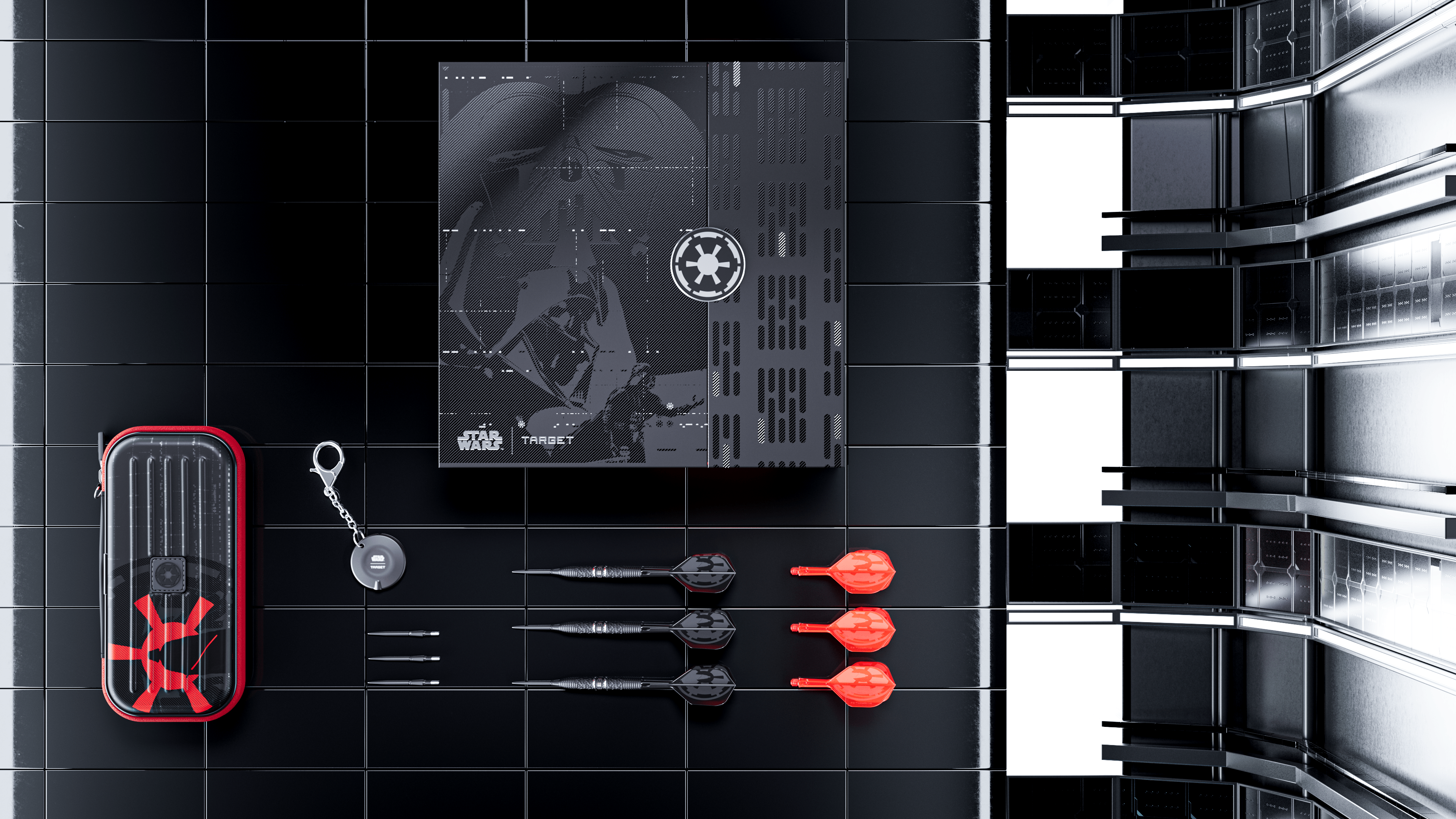 Target Darth Vader Swiss Point Steeldarts Lieferumfang 2