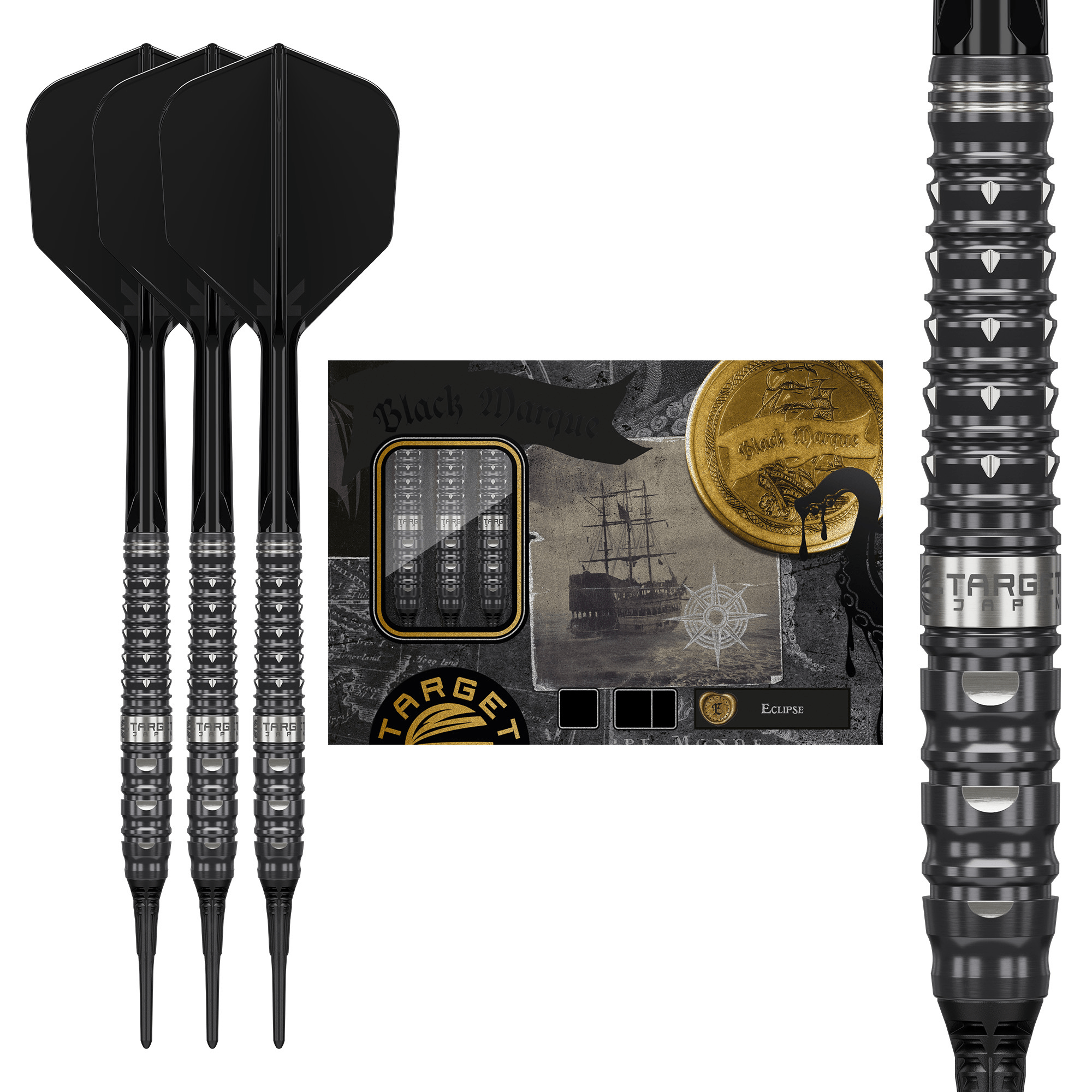 Target Japan Black Marque Eclipse Softdarts Packungsinhalt
