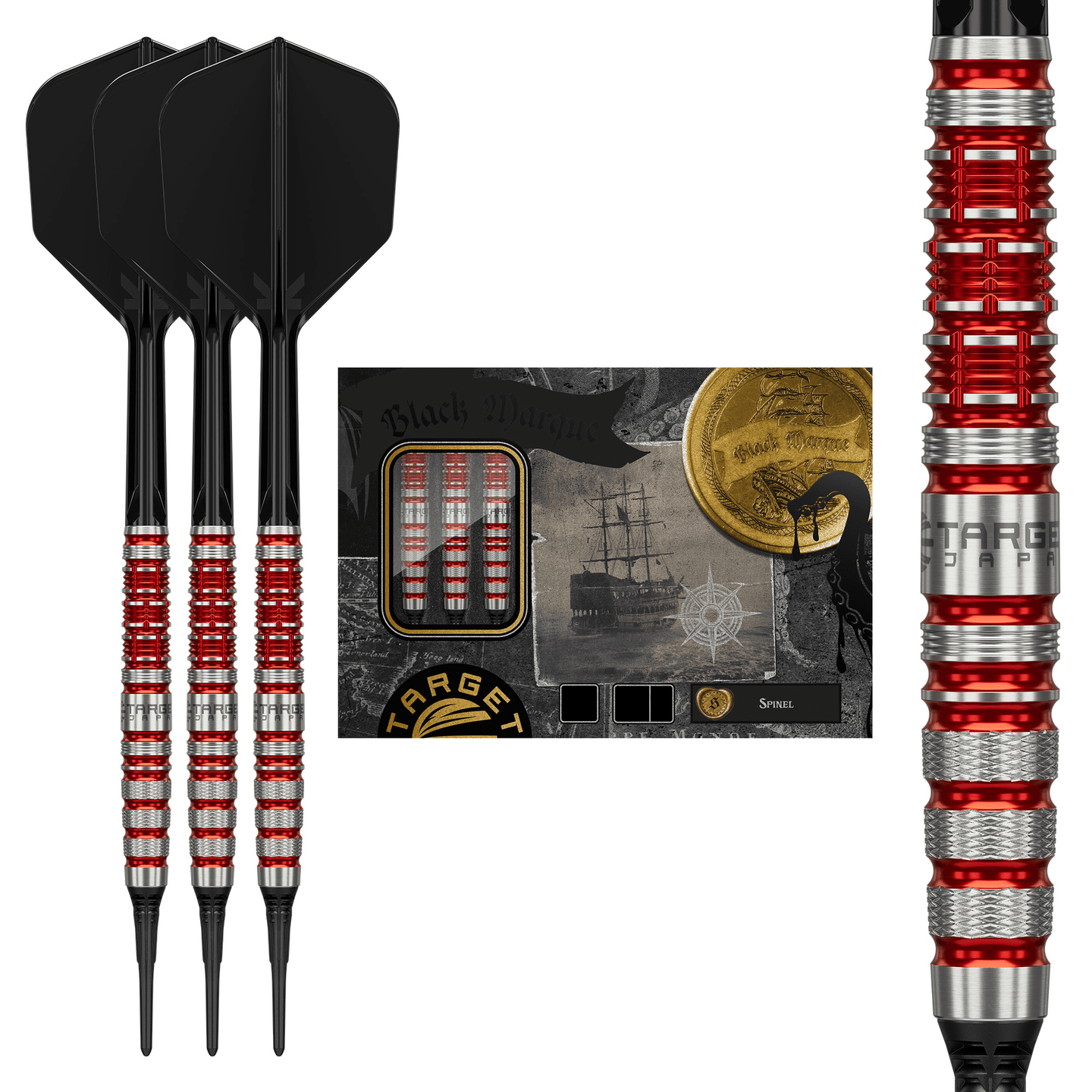 Target Japan Black Marque Spinel Softdarts Packungsinhalt