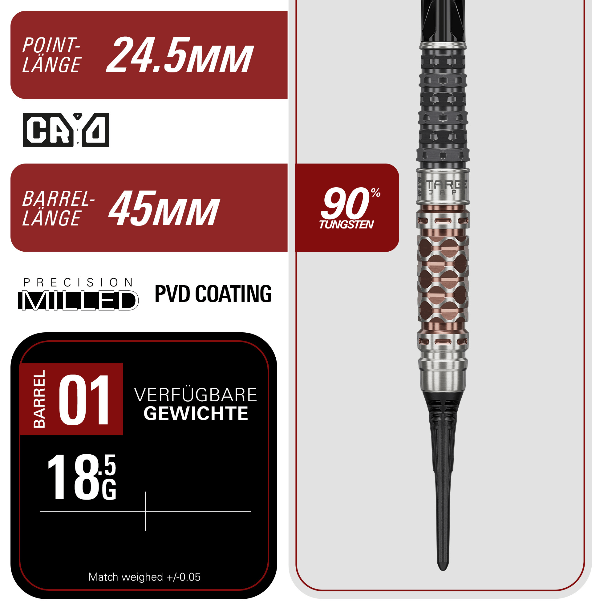 Target Japan Cathy Leung Charis Gen 6 Softdarts Masse Point und Barrel