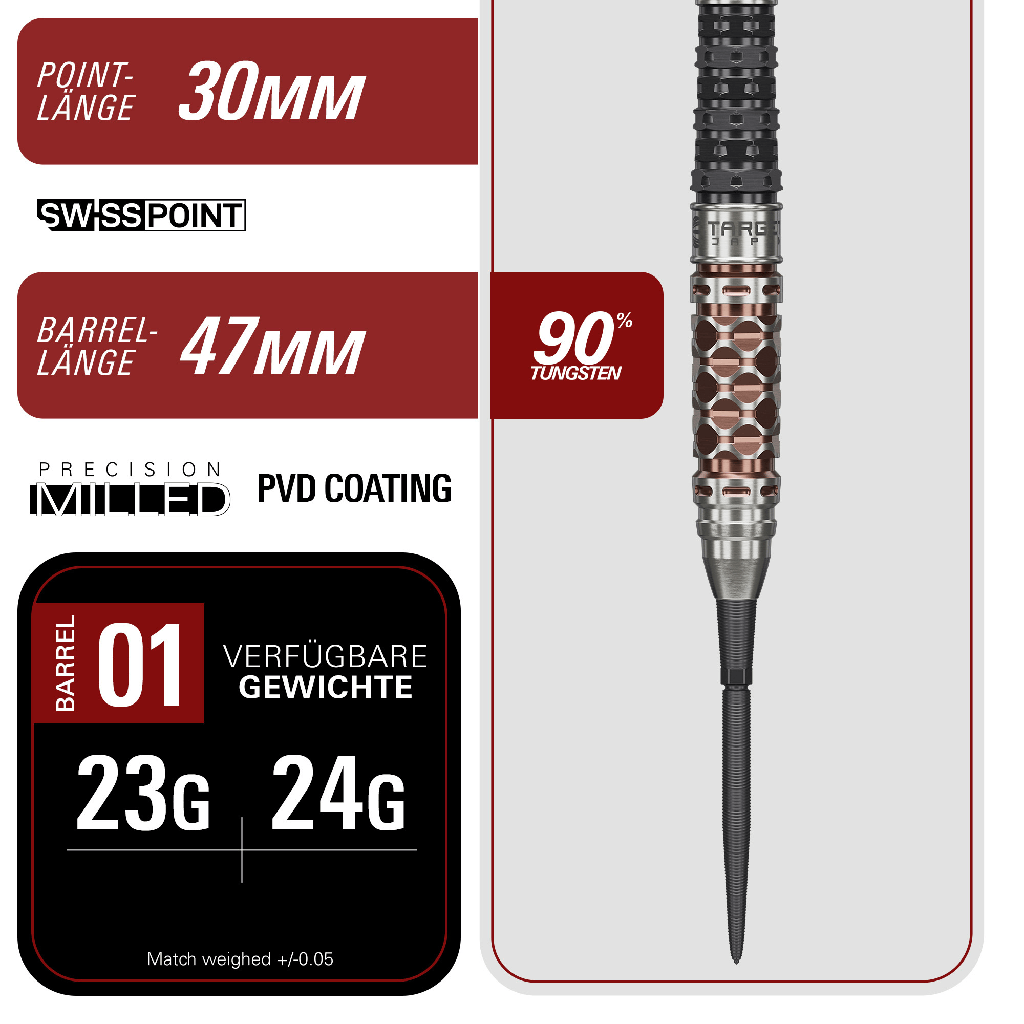 Target Japan Cathy Leung Charis Gen 6 Swiss Point Steeldarts Masse Point und Barrel