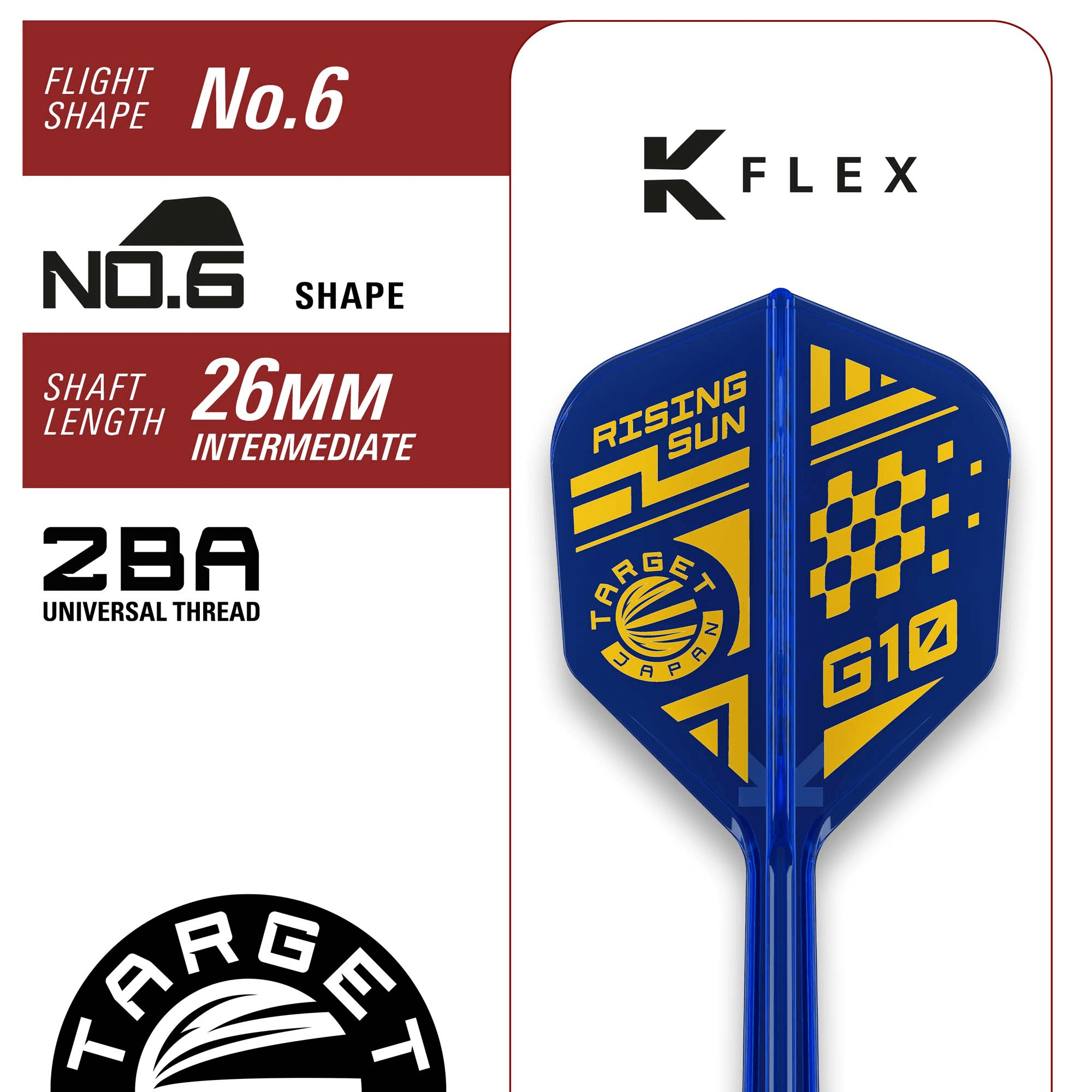 Target Japan Haruki Muramatsu Rising Sun Gen 10 Softdarts Maße Shaft und Flight