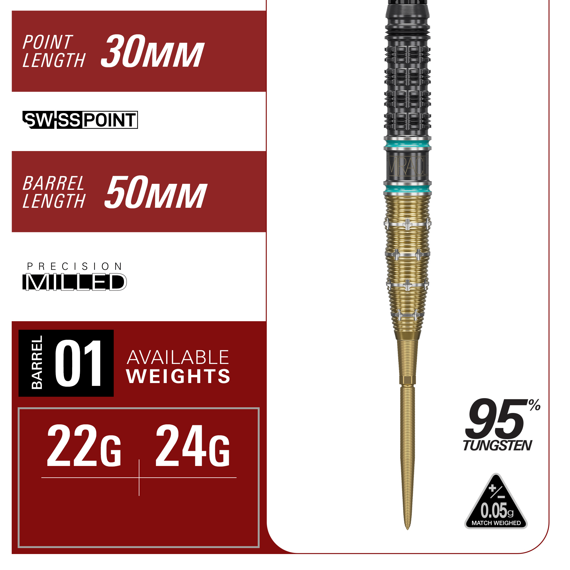 Target Japan Mikuru Suzuki The Miracle Gen 7.5 Steeldarts Maße Barrel