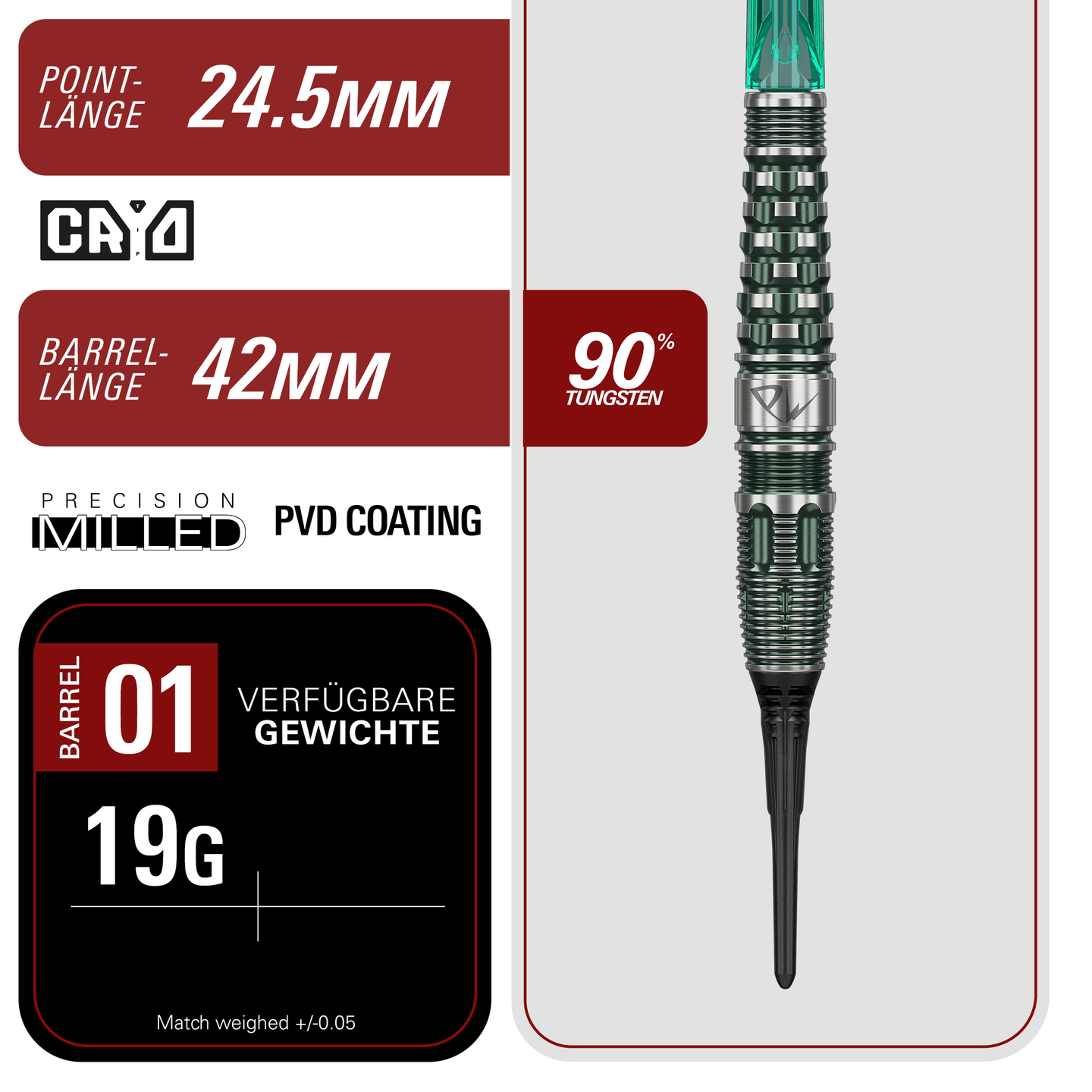 Target Japan Tan Phuay Wei Prime Series PW Gen 3 Softdarts Masse Point und Barrel