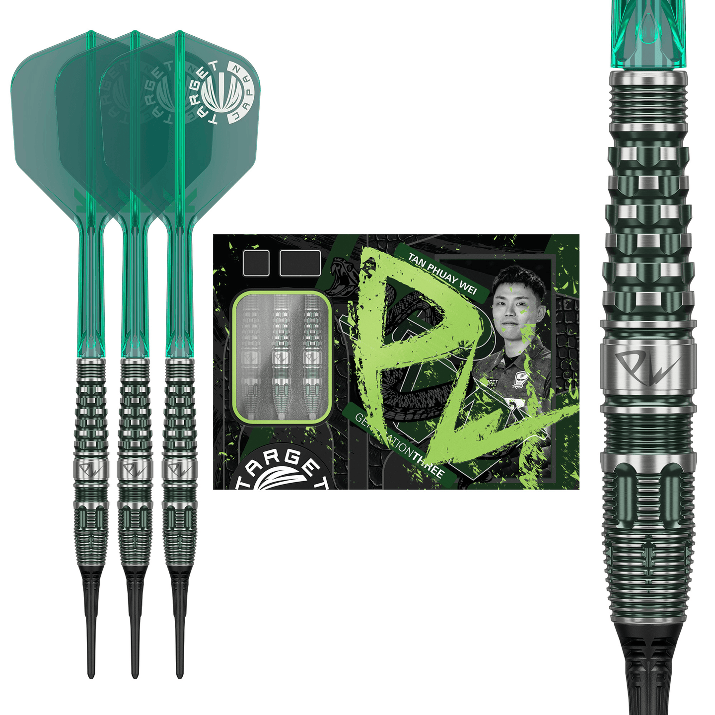 Target Japan Tan Phuay Wei Prime Series PW Gen 3 Softdarts Packungsinhalt
