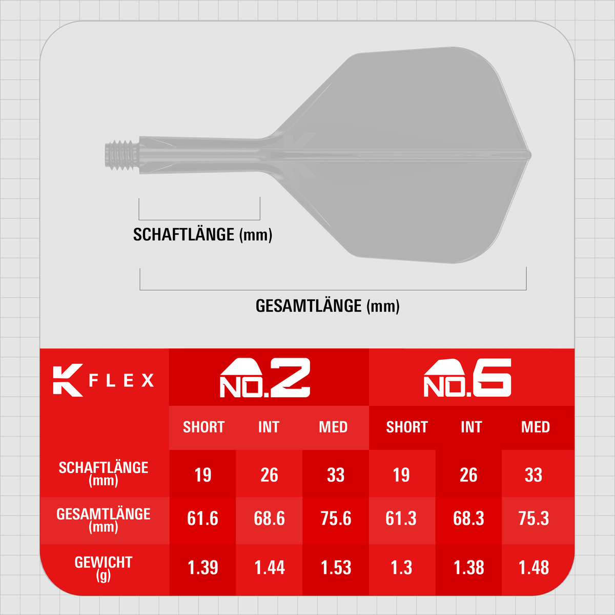 Target K-Flex Flight NO6 - Transparent Maße