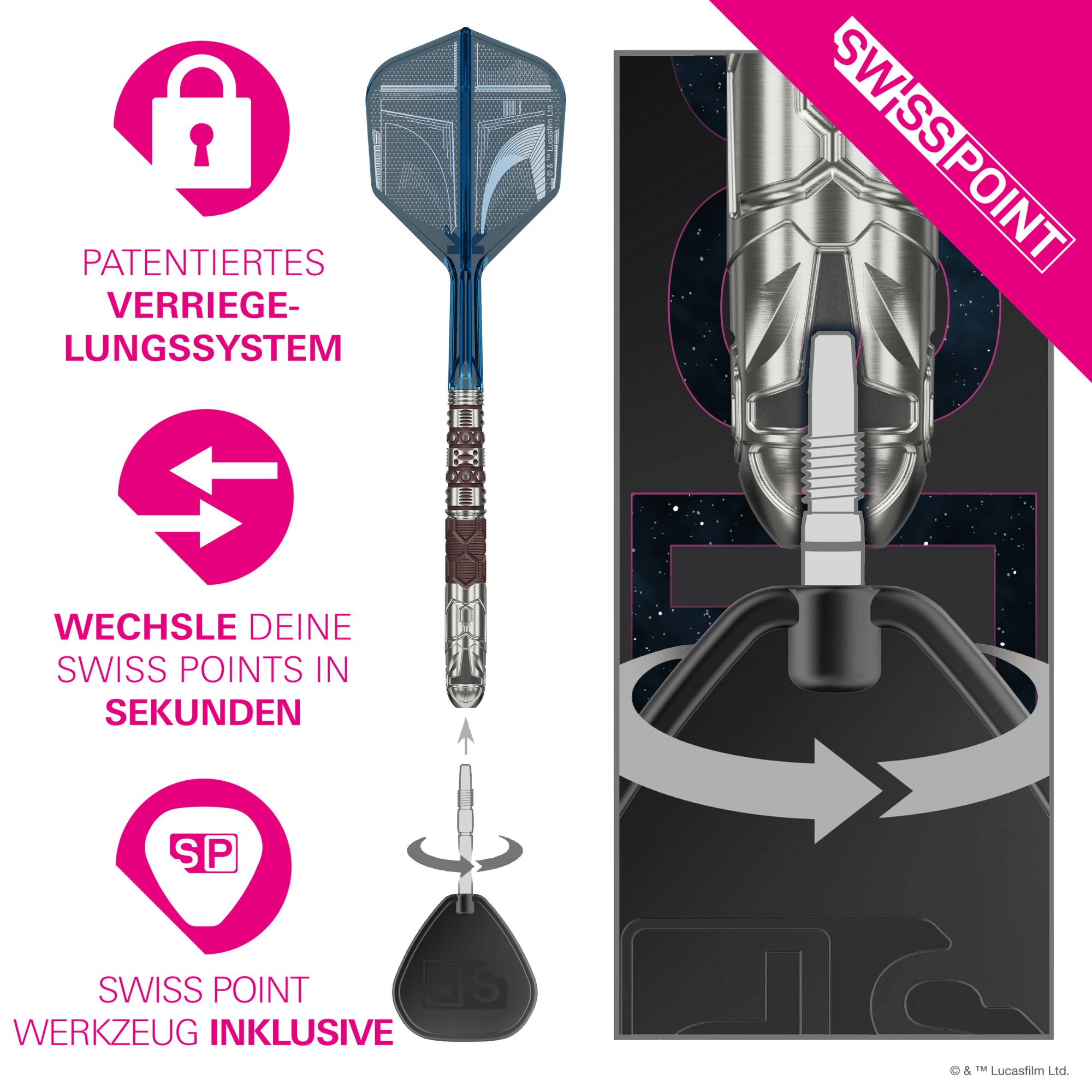 Target Star Wars Mandalorian Swiss Point Steeldarts Details Swiss Point Tool