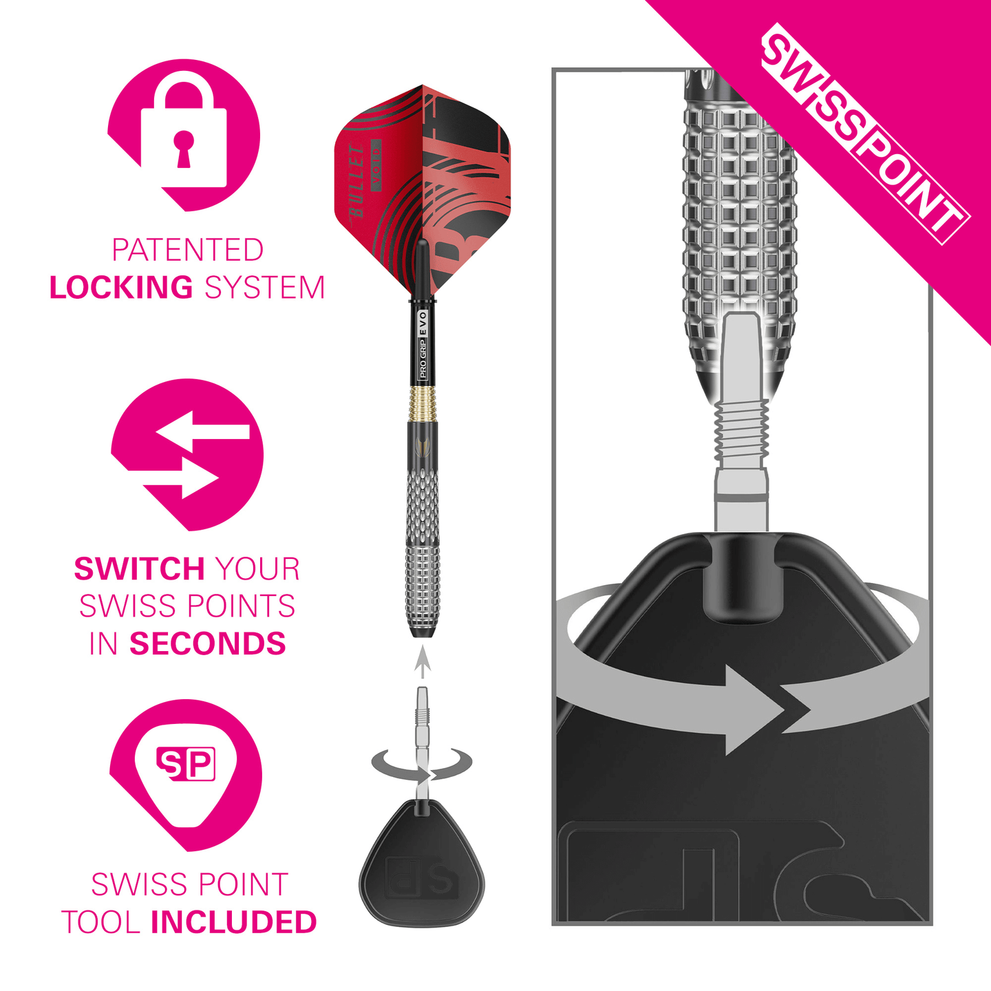 Target Stephen Bunting GEN 5 Void Swiss Point Steeldarts Spitzen System